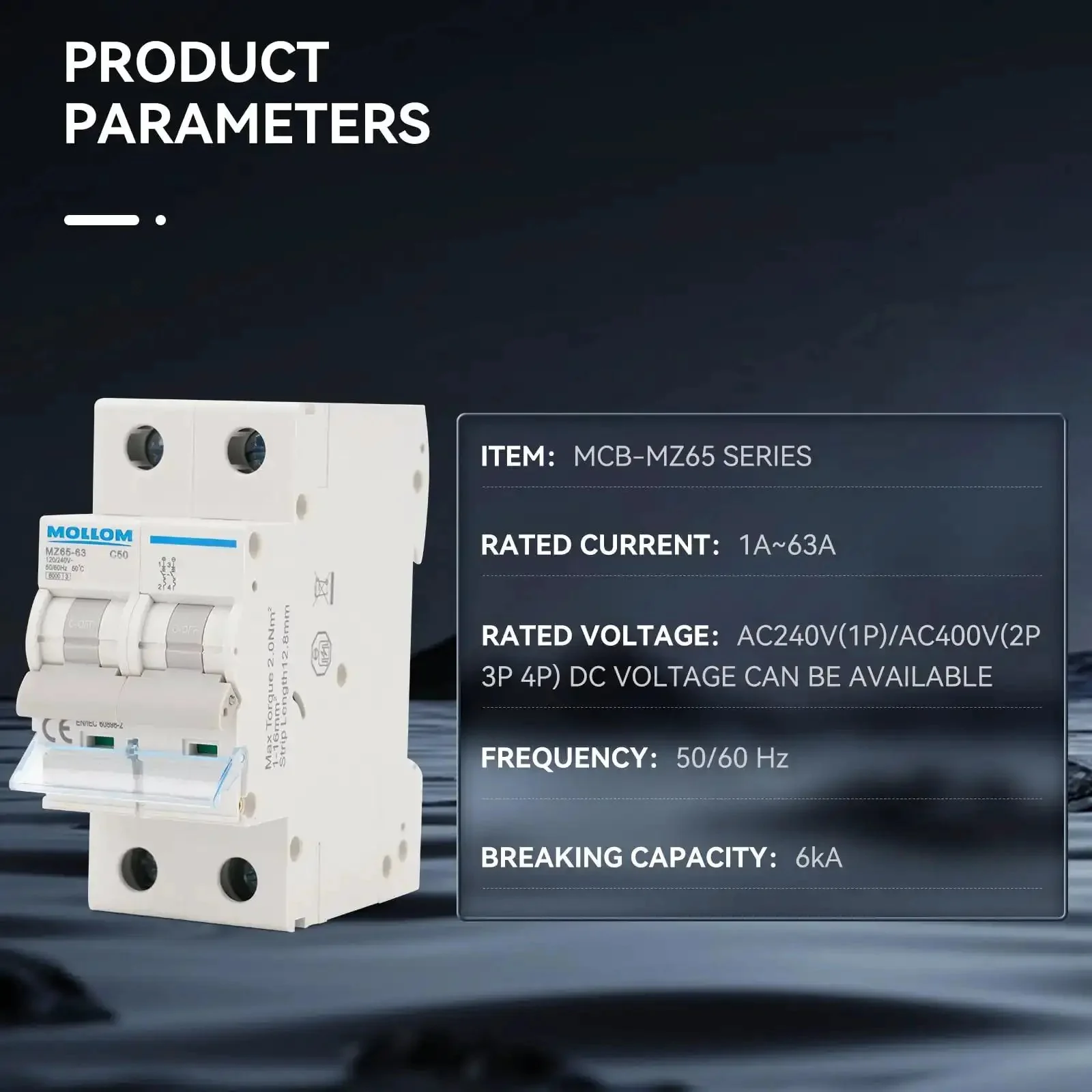 2 Pole Miniature Circuit Breaker 20A C20 6KA Breaking Capacity 110-240V AC Thermal Magnetic Trip Heavy Duty For Solar Systems Home Electrical Panels And RV Setups - Image 7