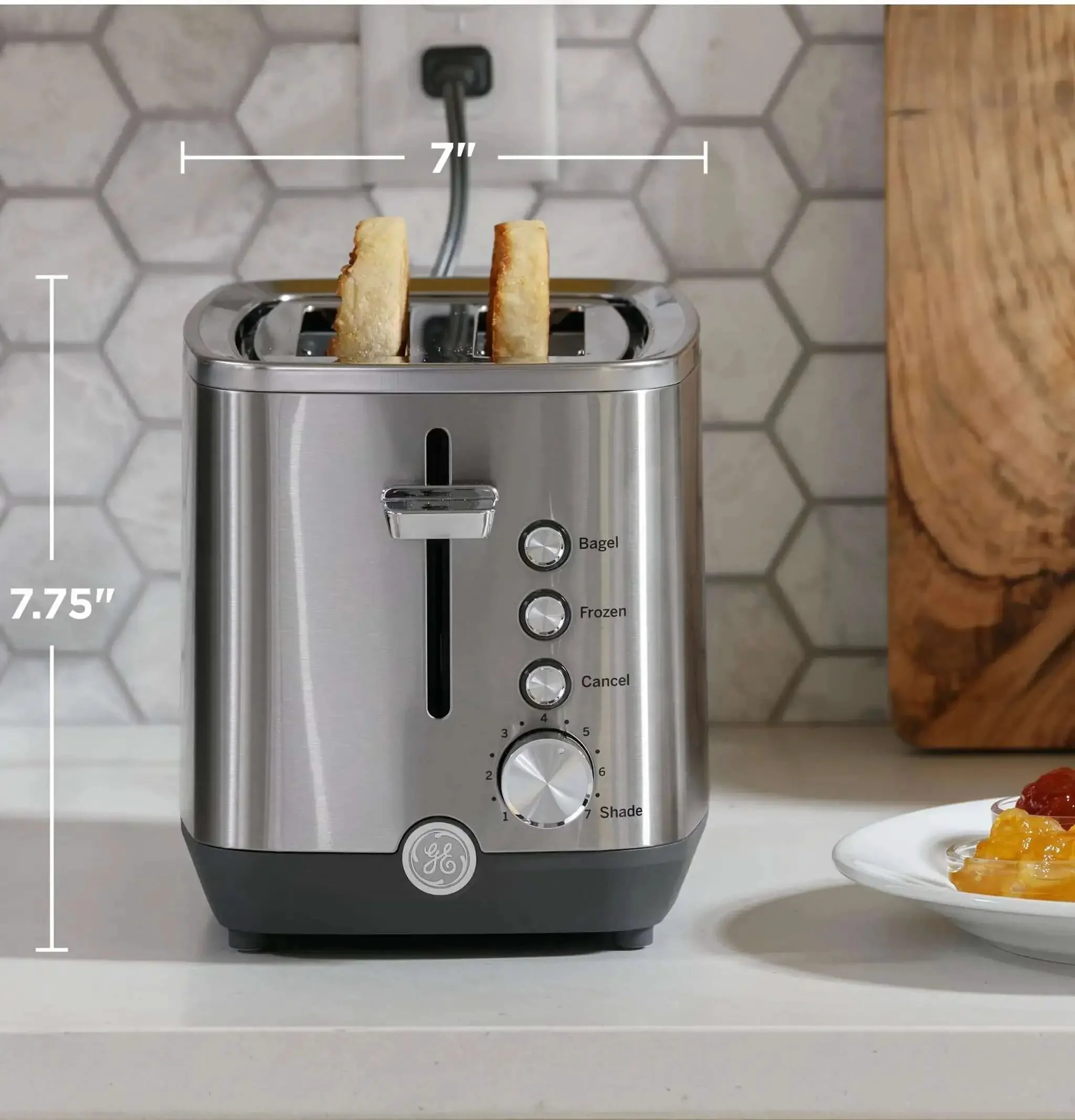 2 Slice Stainless Steel Toaster With Extra Wide Slots For Bagels, Bread, Waffles And More, 7 Shade Settings From Light To Dark, Removable Crumb Tray, 850 Watts, Big On Performance For Any Kitchen - Image 9