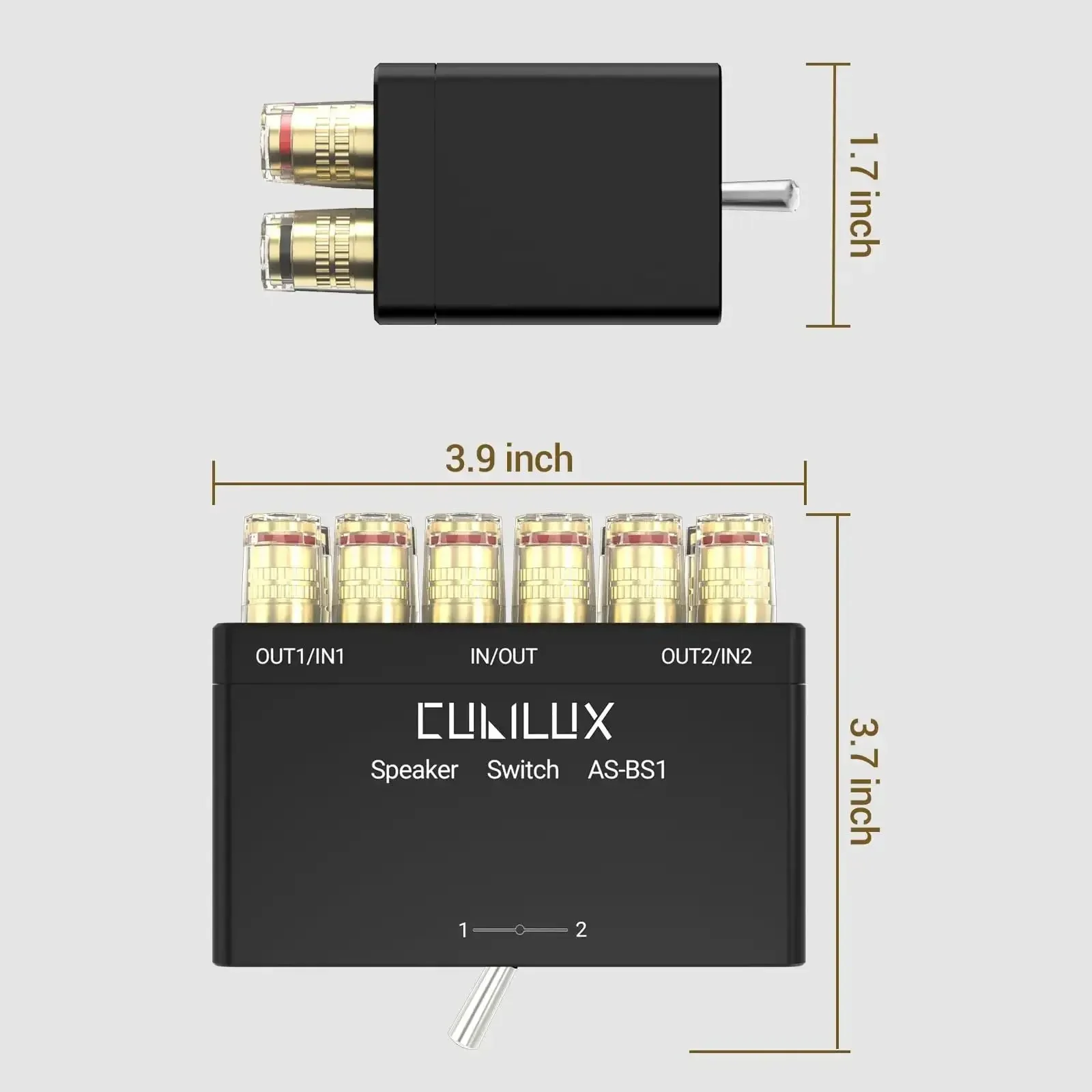 2-Way Speaker Selector Switch Box For A B Amplifier Setup With Banana Plugs, Bidirectional 1-In-2-Out And 2-In-1-Out, Passive High-Fidelity Audio, Minimal Signal Loss, No Power Required - Image 3