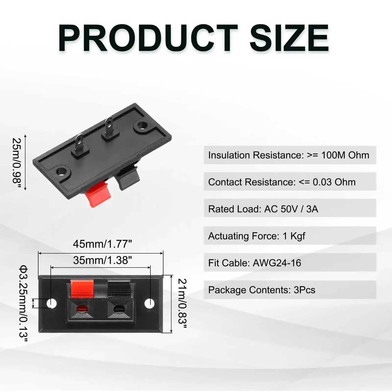 2 Way Spring Terminal Clip Push Release Connector Plate Jack Socket For Speaker Terminals 5Pcs WP23 Red Black Color Coding Durable Plastic Iron Build Ideal For DIY Audio Upgrades And Speaker Wiring - Image 6