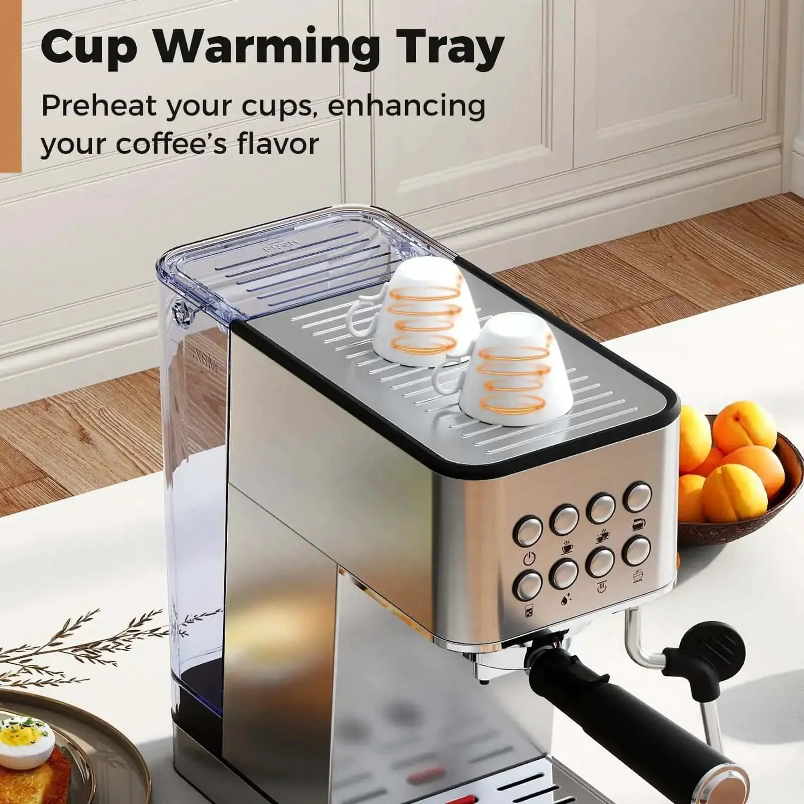 20 Bar Espresso Machine With Milk Frother Compact Stainless Steel Coffee Maker 57 Ounce Removable Water Tank Hot Water Function Easy Frothing For Lattes Cappuccinos Espresso And Cold Brew - Image 2