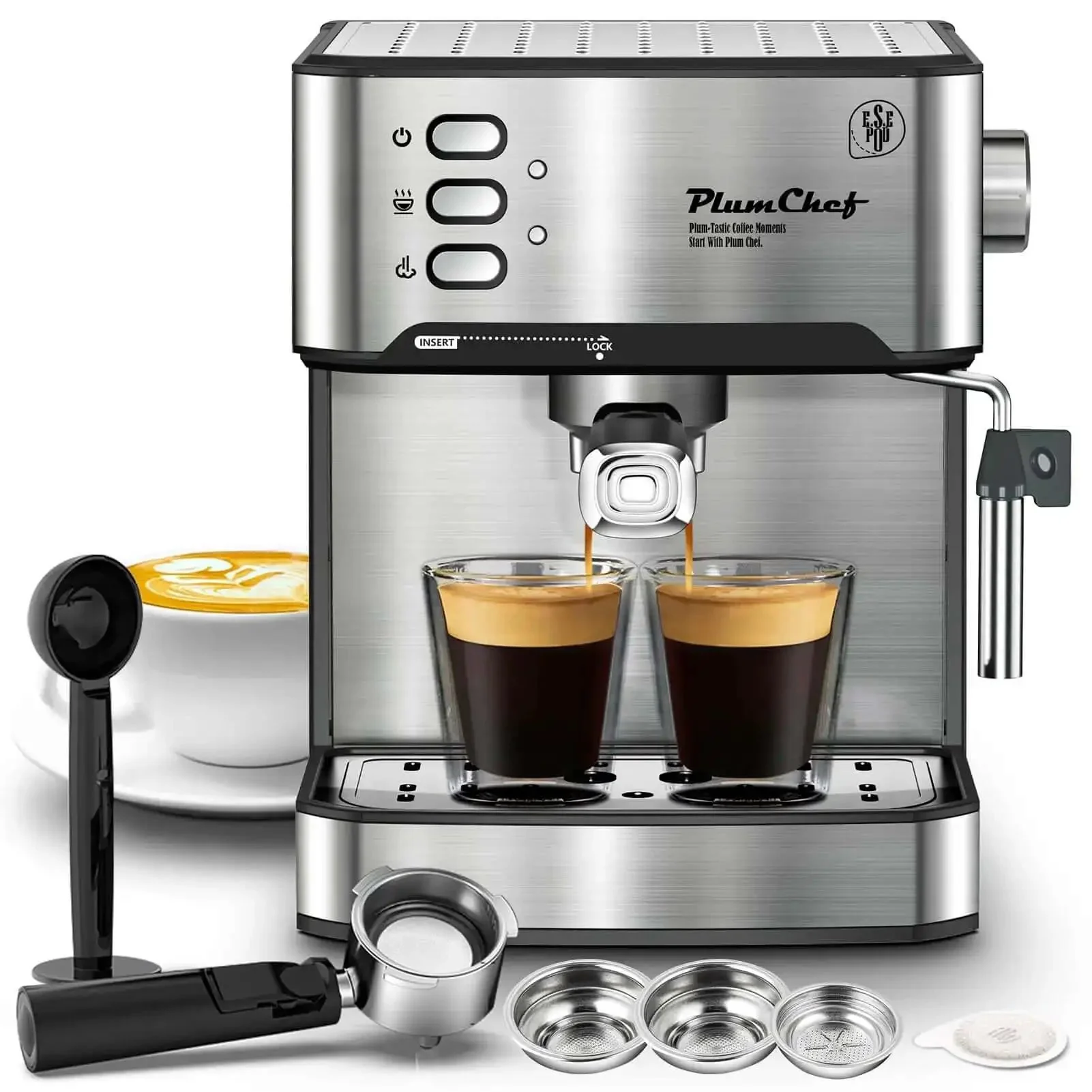 20 Bar Espresso Machine With Milk Frother Steam Wand Compact Home Espresso Maker For Latte And Cappuccino Low Noise Quick Brew 54 Oz Water Tank Pro Grade Flavor And Rich Crema At Home