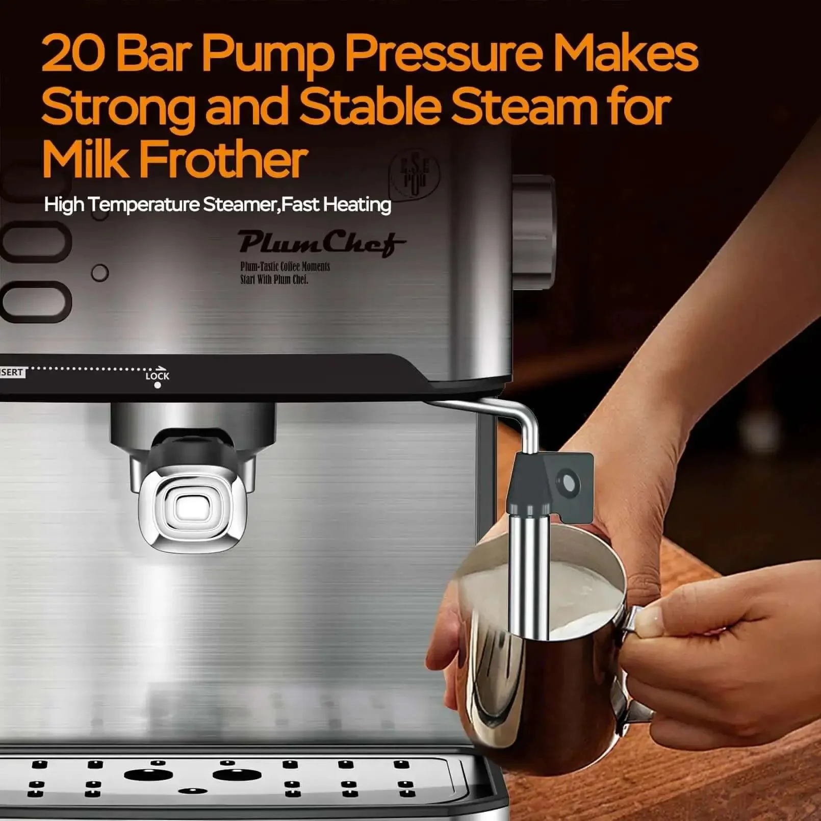 20 Bar Espresso Machine With Milk Frother Steam Wand Compact Home Espresso Maker For Latte And Cappuccino Low Noise Quick Brew 54 Oz Water Tank Pro Grade Flavor And Rich Crema At Home - Image 2