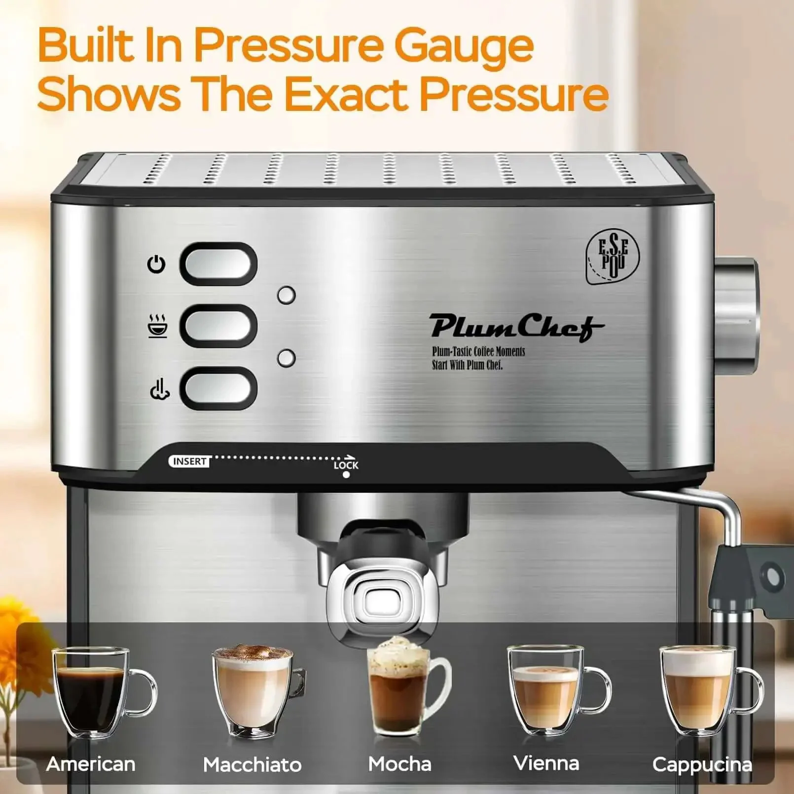 20 Bar Espresso Machine With Milk Frother Steam Wand Compact Home Espresso Maker For Latte And Cappuccino Low Noise Quick Brew 54 Oz Water Tank Pro Grade Flavor And Rich Crema At Home - Image 3