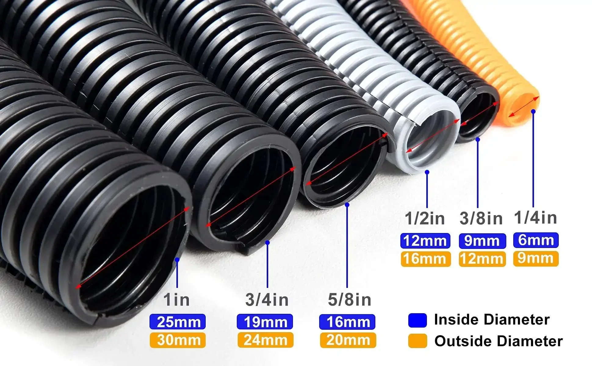 20 Foot One Half Inch Wire Loom Split Tubing Auto Wire Conduit Flexible Cover Heavy Duty Heat Resistant Minus Forty To Two Hundred Fifty Seven Fahrenheit Black Plastic Cover For Electrical Wires And Cables - Image 7