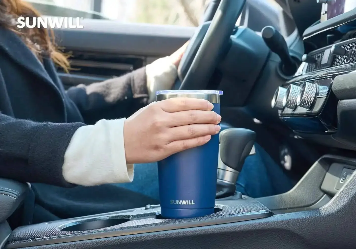 20 Oz Travel Coffee Tumbler Insulated Stainless Steel Cup With Lid Keeps Drinks Hot For 6 Hours And Cold For 24 Hours Double Wall Vacuum Sweat Proof Lead Free 18 8 Stainless Steel Powder Coated Navy - Image 3
