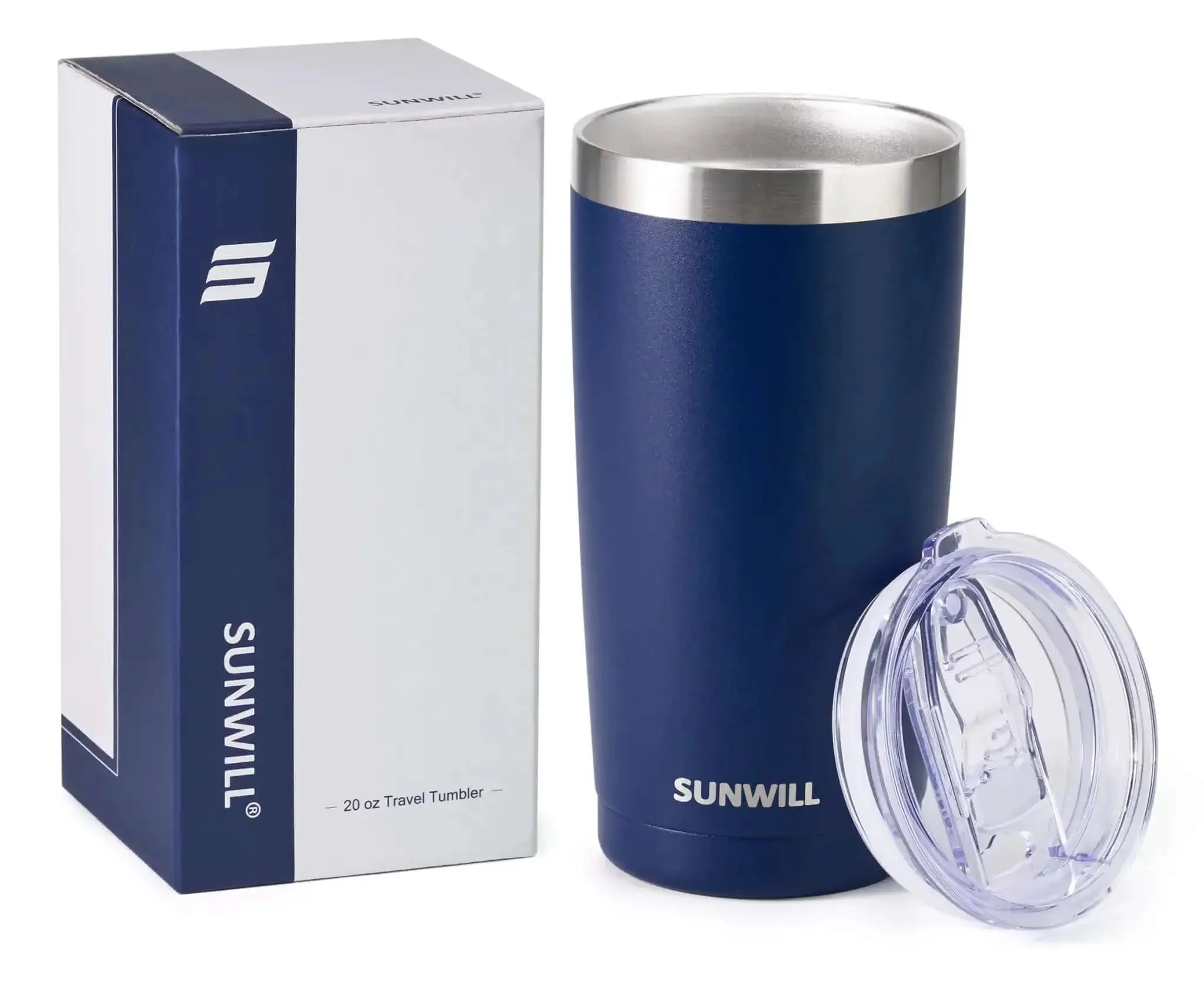 20 Oz Travel Coffee Tumbler Insulated Stainless Steel Cup With Lid Keeps Drinks Hot For 6 Hours And Cold For 24 Hours Double Wall Vacuum Sweat Proof Lead Free 18 8 Stainless Steel Powder Coated Navy - Image 4