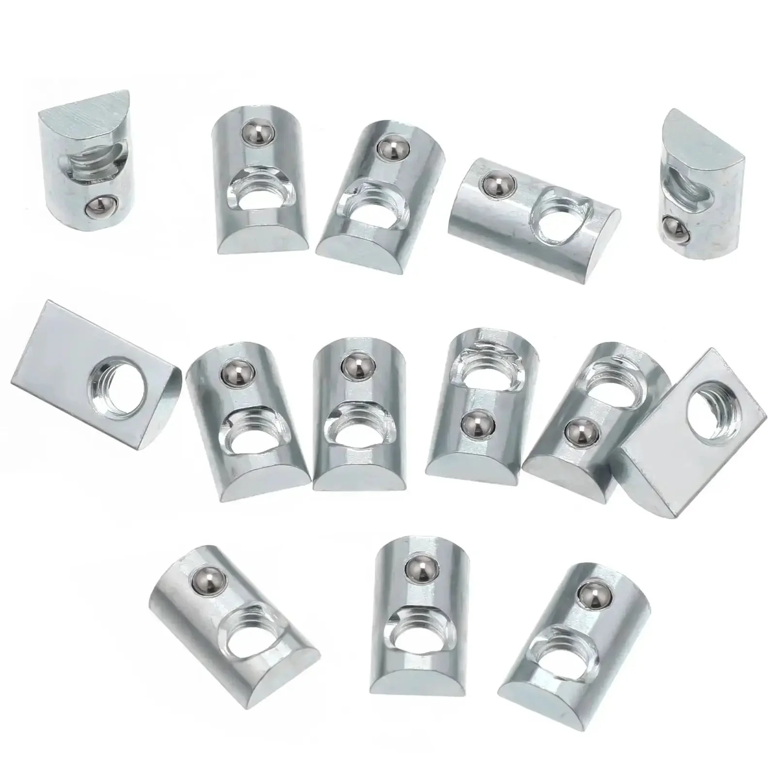20 Pack 1/4-20 T Slot Nuts With Ball Spring Roll In Steel For Smooth Sliding T Slot Hardware On 10 Series Aluminum Extrusion Profiles And Rails Built To Last