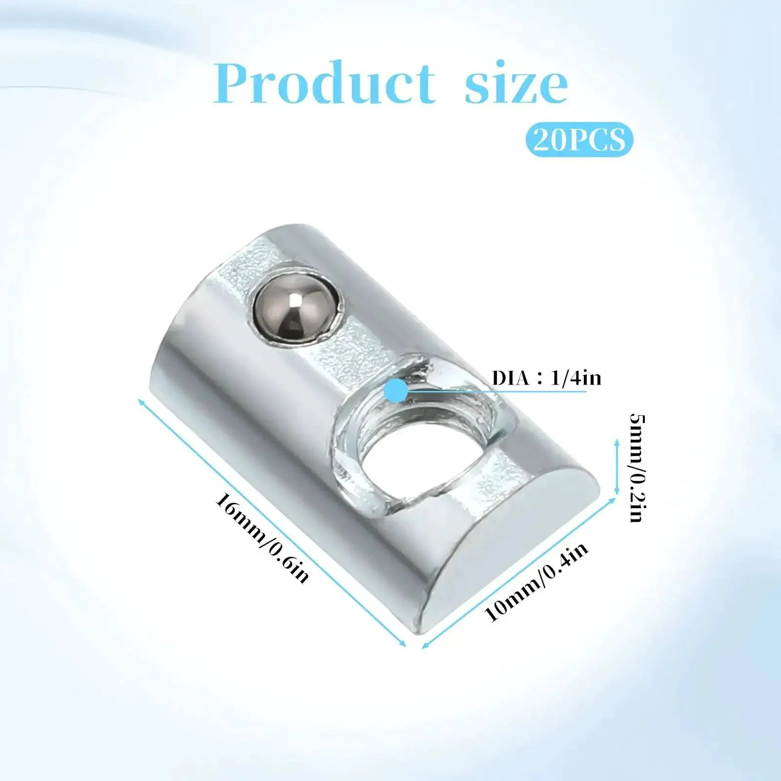 20 Pack 1/4-20 T Slot Nuts With Ball Spring Roll In Steel For Smooth Sliding T Slot Hardware On 10 Series Aluminum Extrusion Profiles And Rails Built To Last - Image 7
