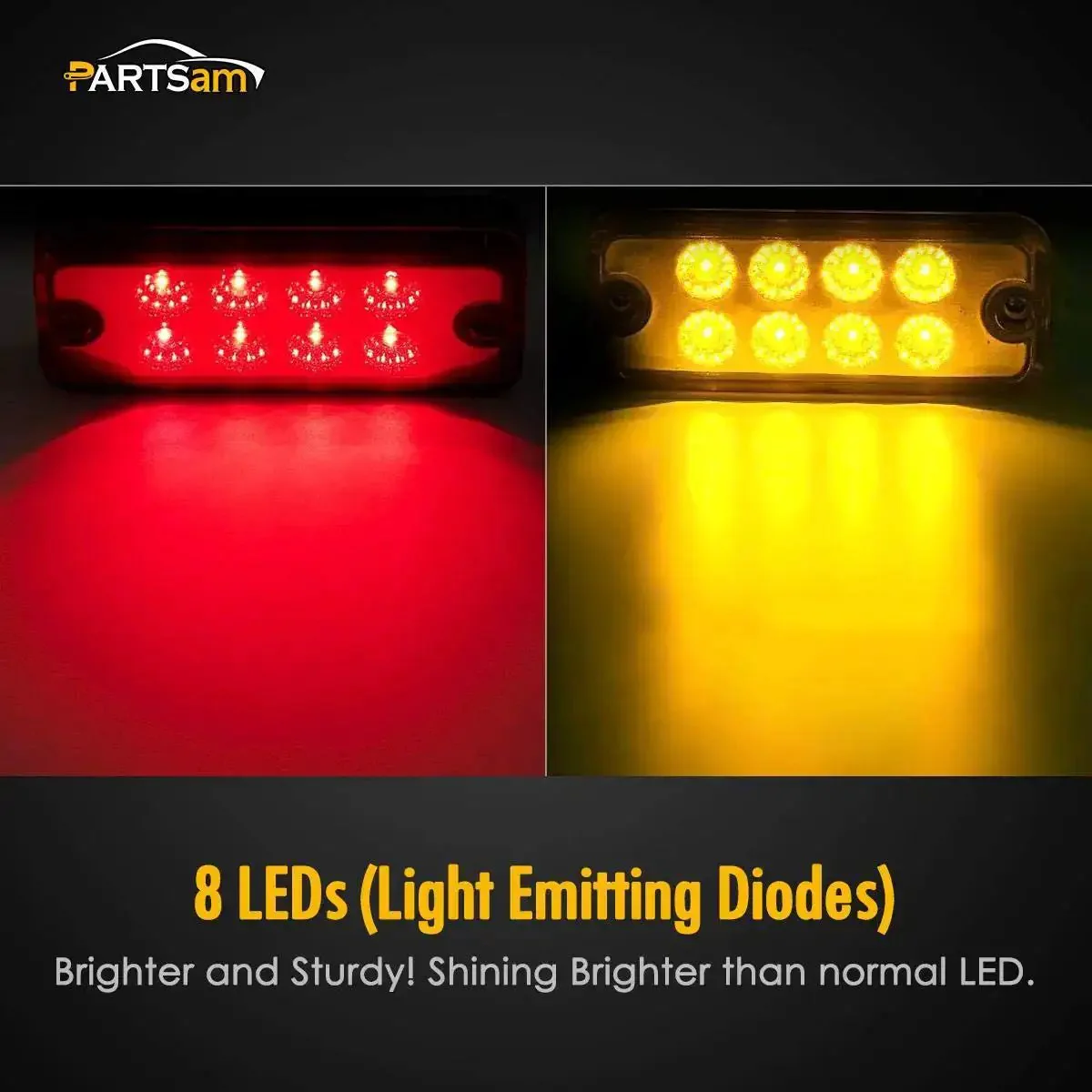 20 Pack 4 Inch LED Rectangular Side Marker Clearance Lights With 8 LEDs Per Light For Your Rig Trailer Truck RV Camper Motorhome Car 12V 10 Amber 10 Red Durable Weatherproof Lights With Easy Install And Mounting Screws Included - Image 6