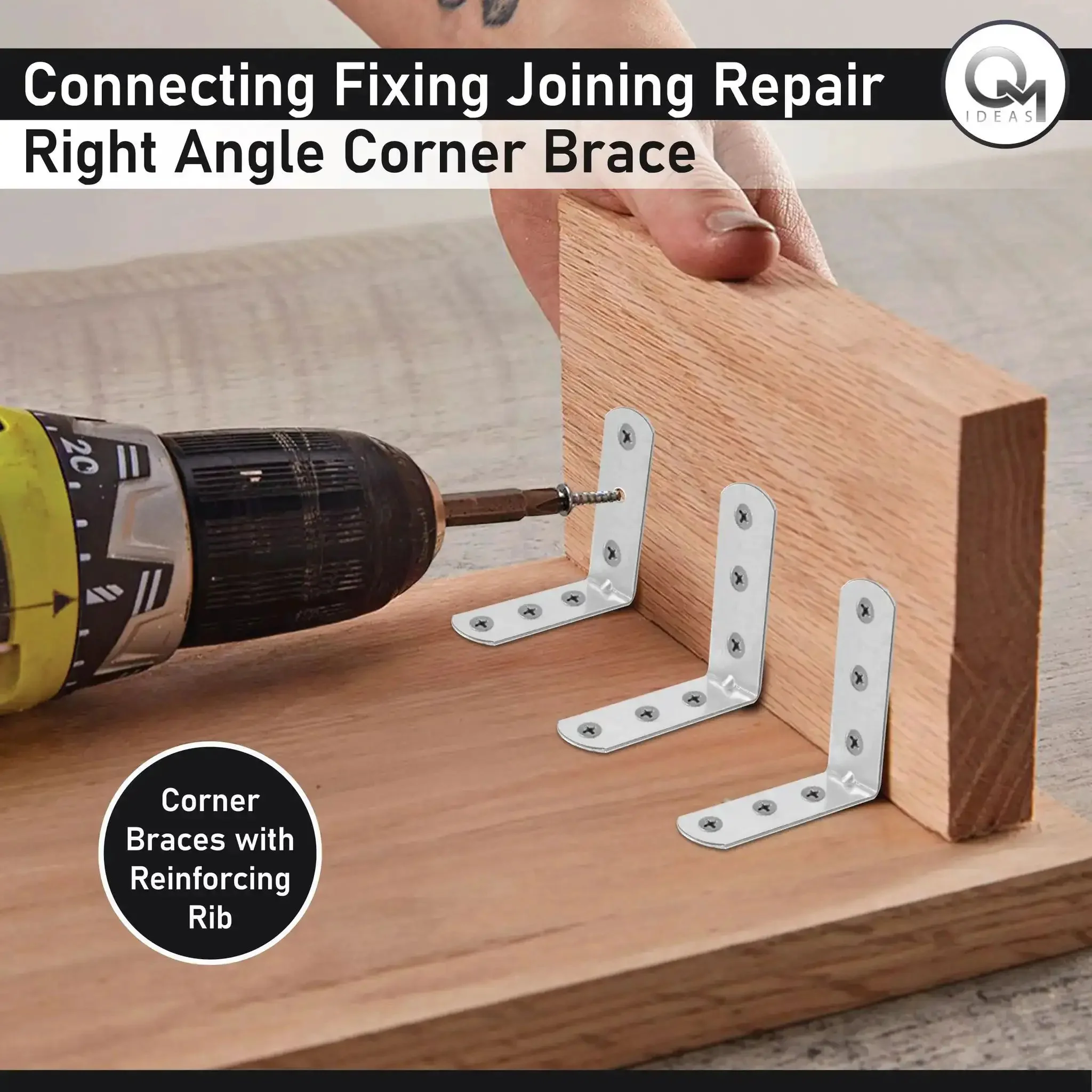 20 Pack 90 Degree Angle Brackets For Wood And Metal 1.97 Inch By 1.97 Inch By 0.63 Inch 0.06 Inch Thick Galvanized Steel L Shape Corner Brace Plates With Six 0.16 Inch Holes Screws Not Included - Image 5