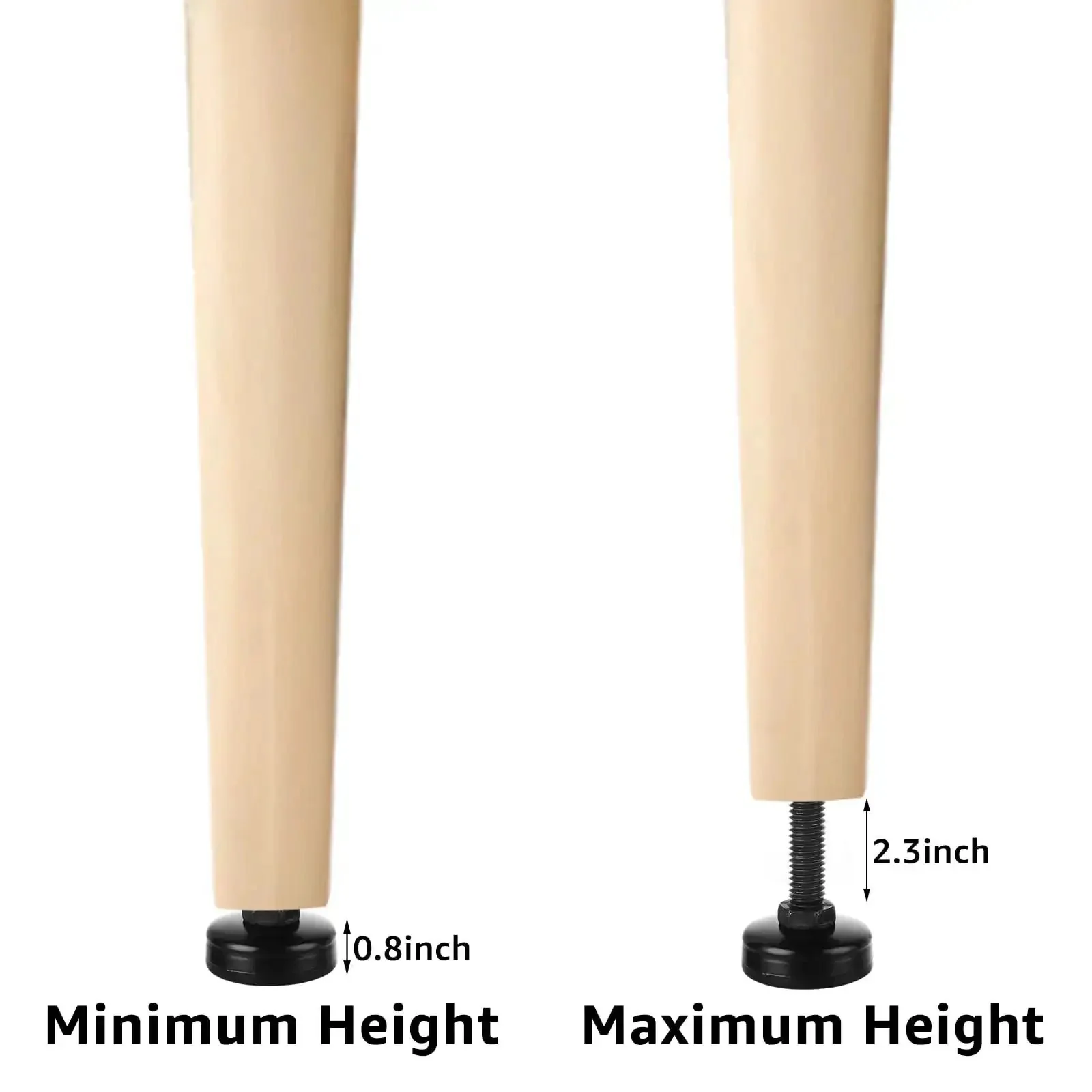 20 Pack Adjustable Furniture Leveling Feet Three Eighths Inch 16 Thread Heavy Duty Table Leg Levelers With T Nut Bolts For Chairs Cabinets Sofas Workbenches And Other Furniture Legs Easy Leveling For Home Office Or Workshop - Image 5