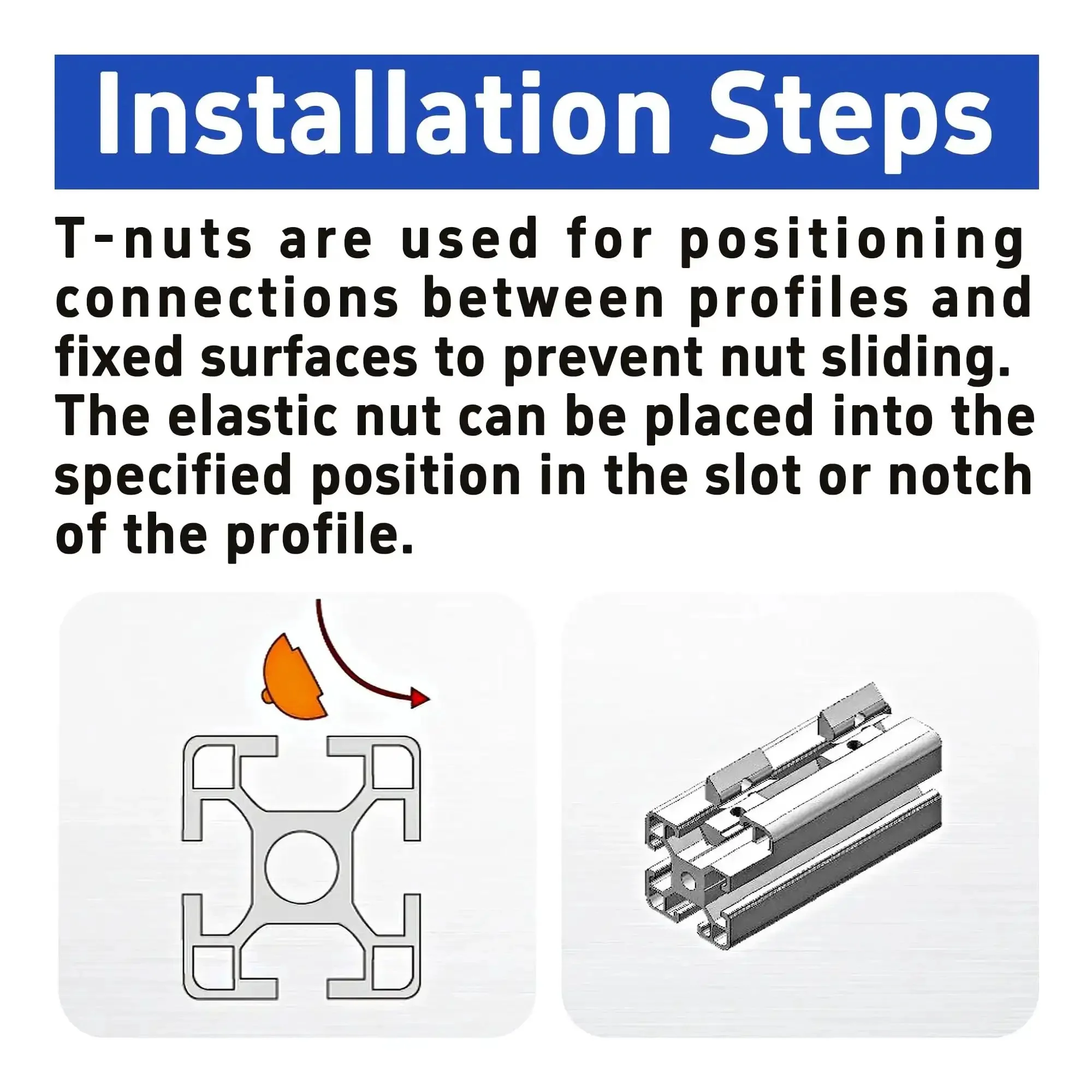 20 Pack Beefy Heavy Duty T Nut With Ball Spring For Aluminum Extrusion 5 16 18 Thread Zinc Plated Steel Roll In Silver T Spring Nut For T Slot Rails For Easy Assembly - Image 2