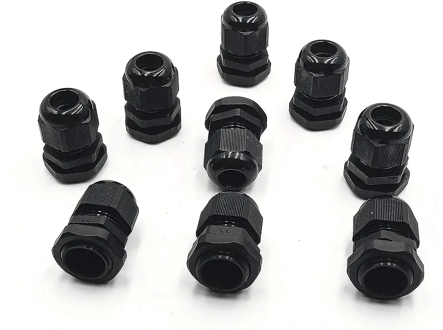20 Pack Black Plastic Waterproof Cable Glands M20x1.5 For 6 To 11mm Cables, Tough IP67 IP68 Rated Seals, Outdoor Marine Electrical Enclosures, Easy Install, Durable Waterproof Connectors