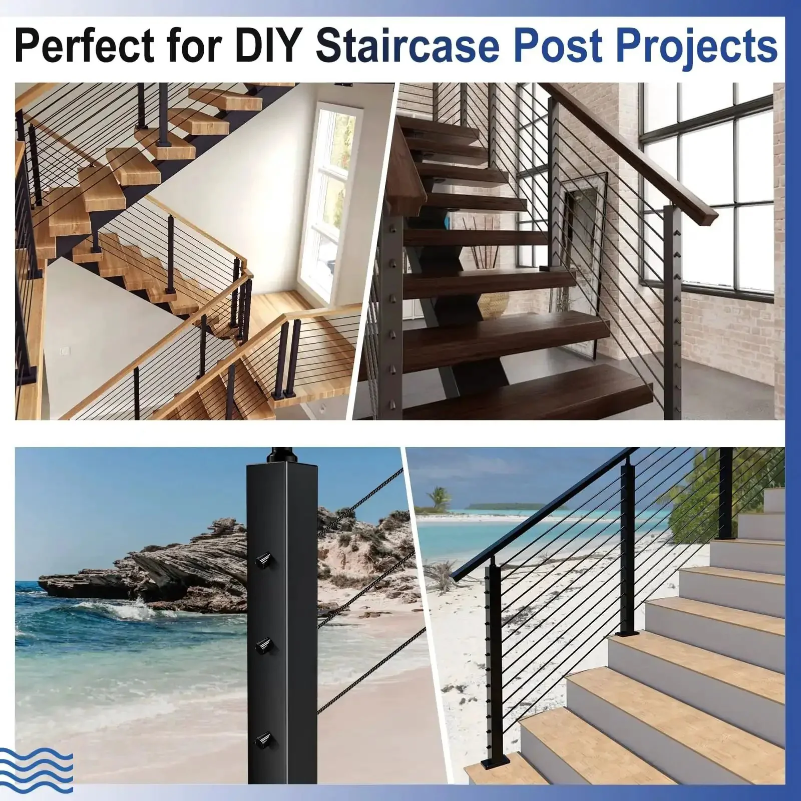 20 Pack Black PVD Beveled Angle Washers For Stair Ends And Cable Railing Kit Heavy Duty Marine Grade T316 Hardware With Beveled Edge Durable Corrosion Resistant For 5/16 Inch Cable - Image 2