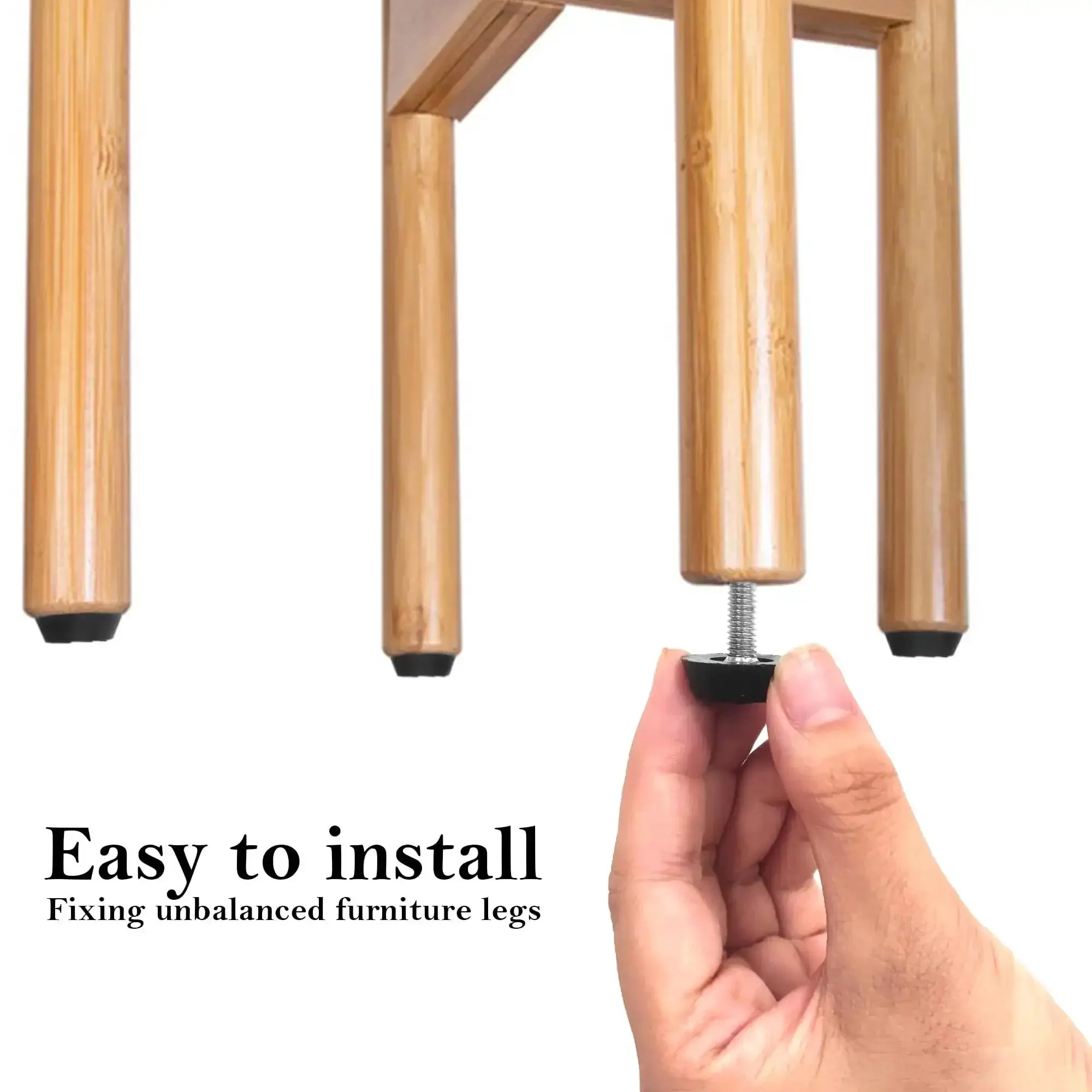 20 Pack M6 Thread Patio Levelers For Adjustable Furniture Feet For Garden Chairs Tables Cabinets And Bar Stools Screw In Leveling Feet With Slip Resistant Bottom And Durable Metal Construction - Image 5