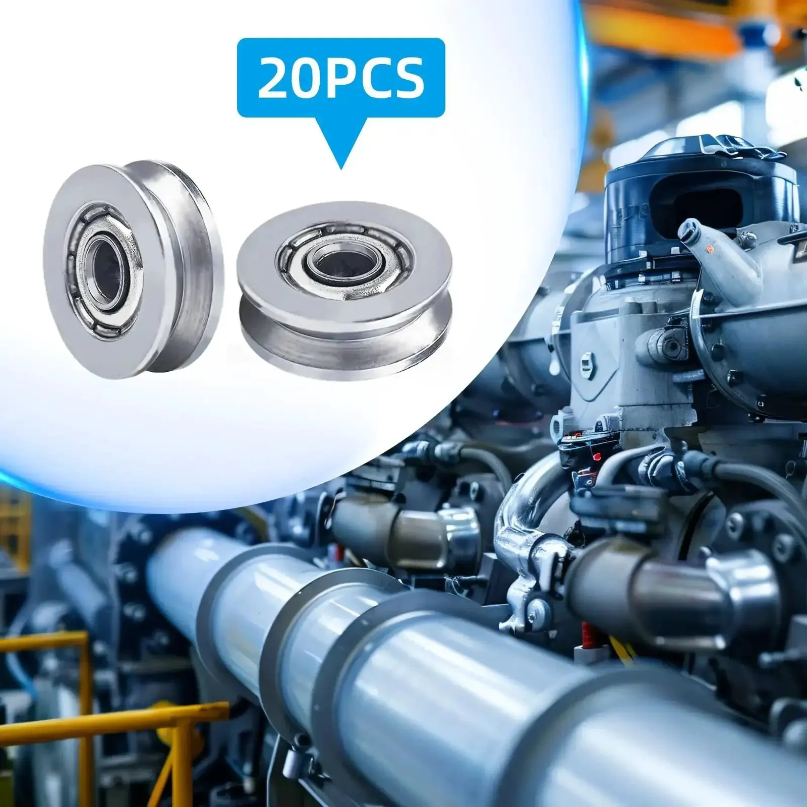 20 Pack V Groove Bearings V623ZZ Carbon Steel Double Shielded Miniature Pulley Bearings For Rail Track Linear Motion System Ideal For Robotics And CNC Projects Smooth Rail Guidance Low Friction Operation 3X12X4mm Set Of 20 - Image 2