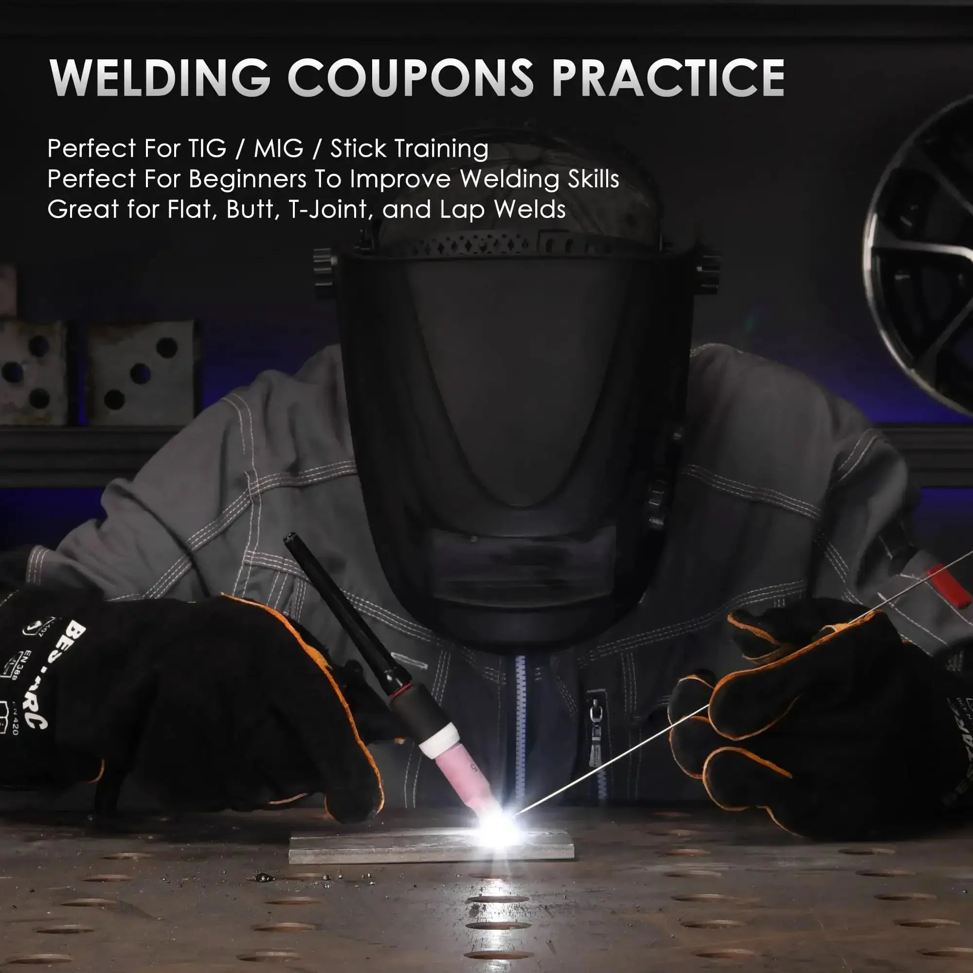 20 Pcs 2x4 Inch Mild Steel Welding Plates 11 Gauge 50 x 100 x 3 mm DIY Cuboid For MIG TIG Gas Arc Stick And Wirefeed Welding Practice Training Steel For Beginners And Pros - Image 4