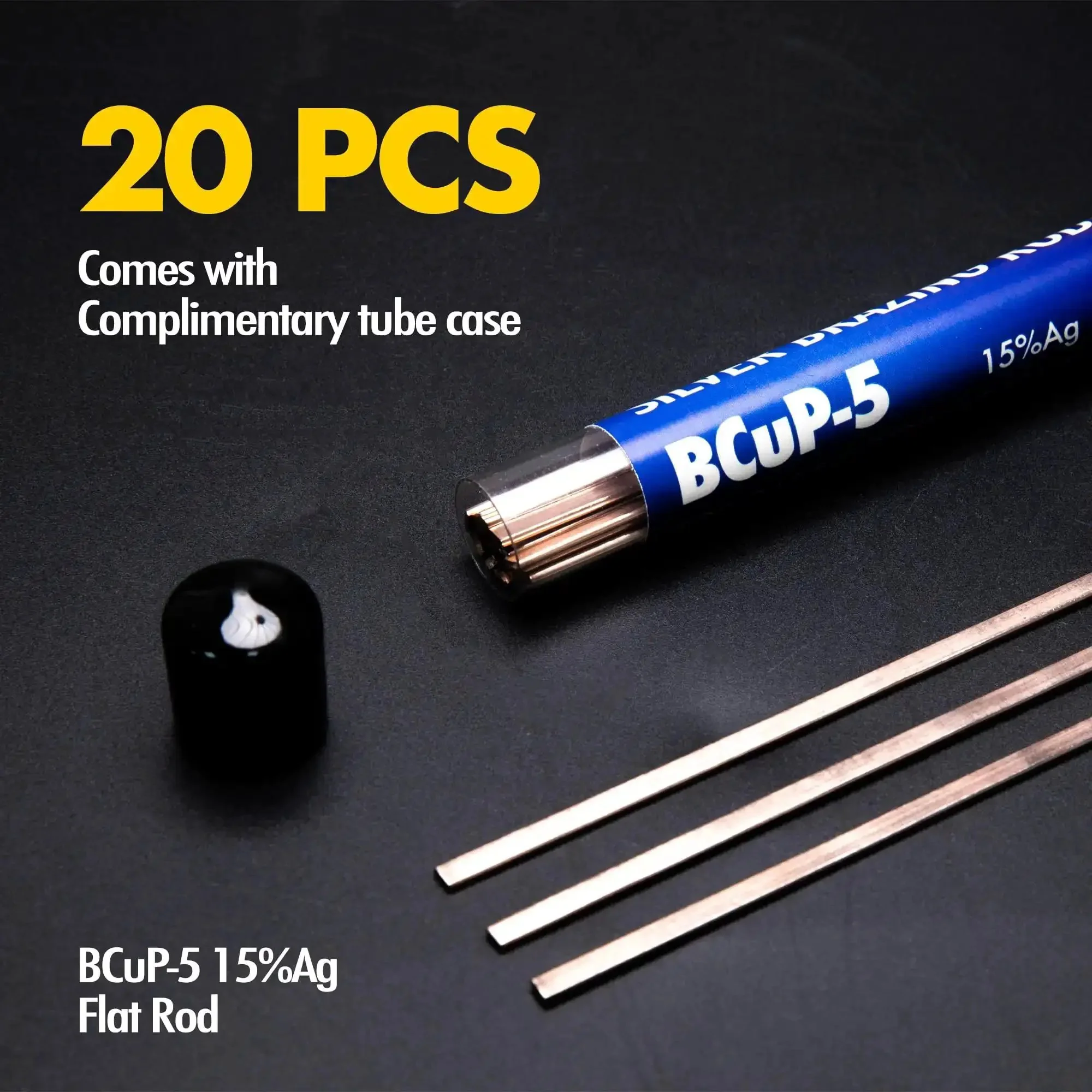 20 Pcs BCuP5 Silver Brazing Rods 0.050 by One Eighth by 14 Inch 15 Percent Silver Solder Phos Copper Brazing Alloys Flat Welding Rods For Air Conditioning Refrigeration HVAC Cold Storage For Pros - Image 6