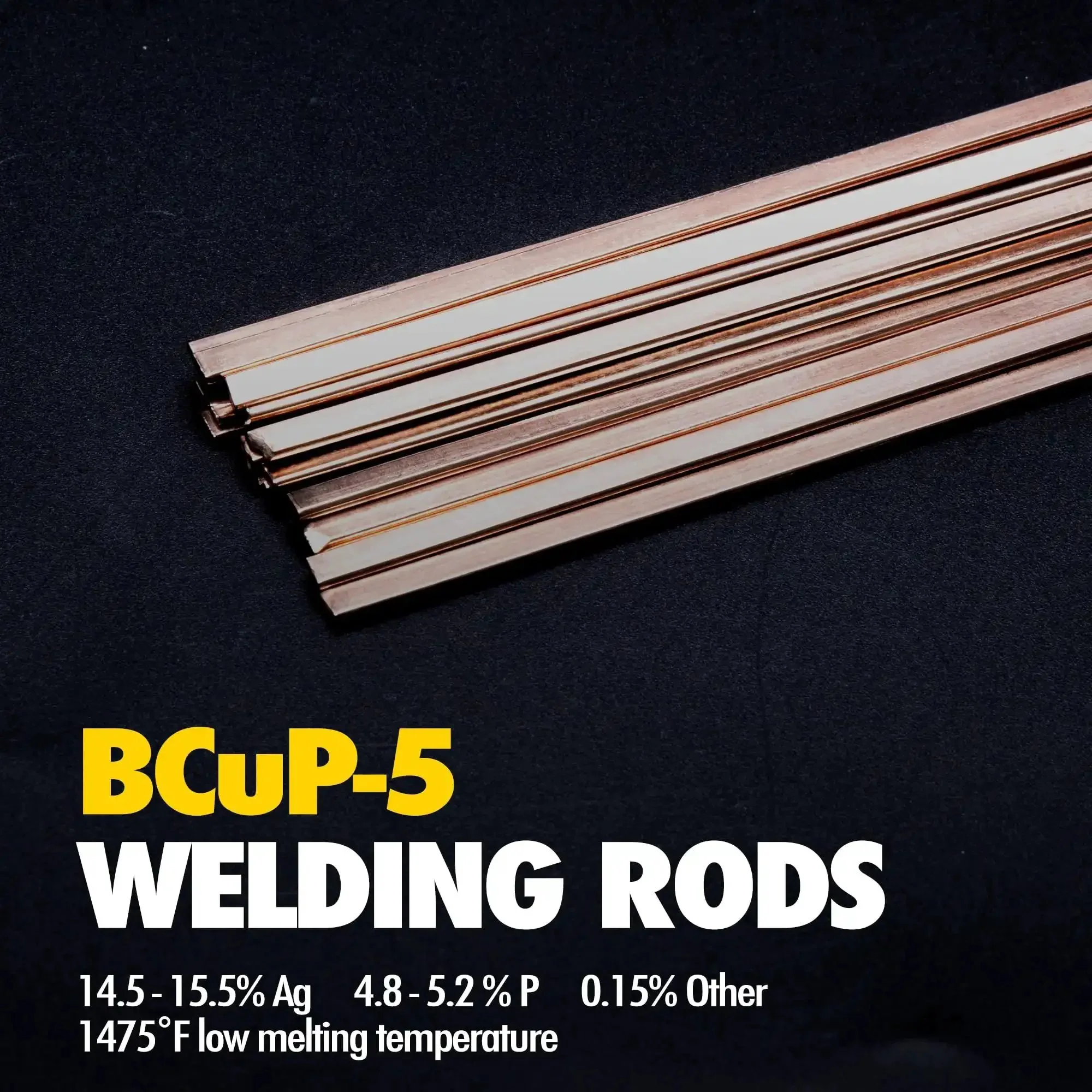 20 Pcs BCuP5 Silver Brazing Rods 0.050 by One Eighth by 14 Inch 15 Percent Silver Solder Phos Copper Brazing Alloys Flat Welding Rods For Air Conditioning Refrigeration HVAC Cold Storage For Pros - Image 7