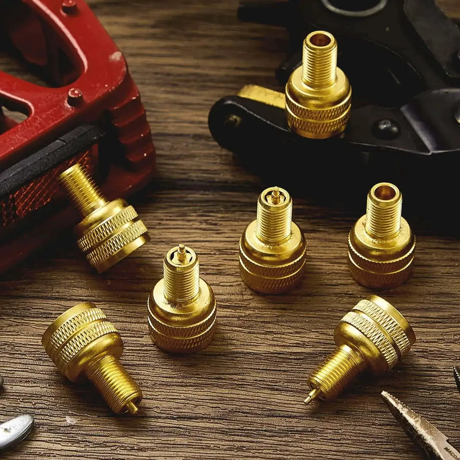 20 Pcs Large Bore Tire Valve Adapters Brass 22mm External Stem Reducers Connectors In Gold Heavy Duty Performance Durable And Easy Install For Cars, Trucks, Motorcycles And Tires - Image 2
