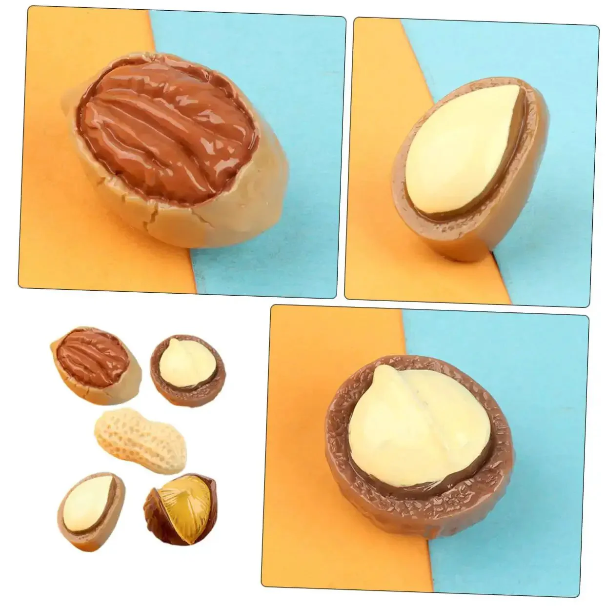20 Pcs Resin Mini Food Toys Nuts Set For Dollhouse DIY Crafts, Realistic Peanut And Nut Decor For Tiny Kitchen, Shelves, And Collectible Miniatures, Totally Great For Creative Projects And Tabletop Displays - Image 7