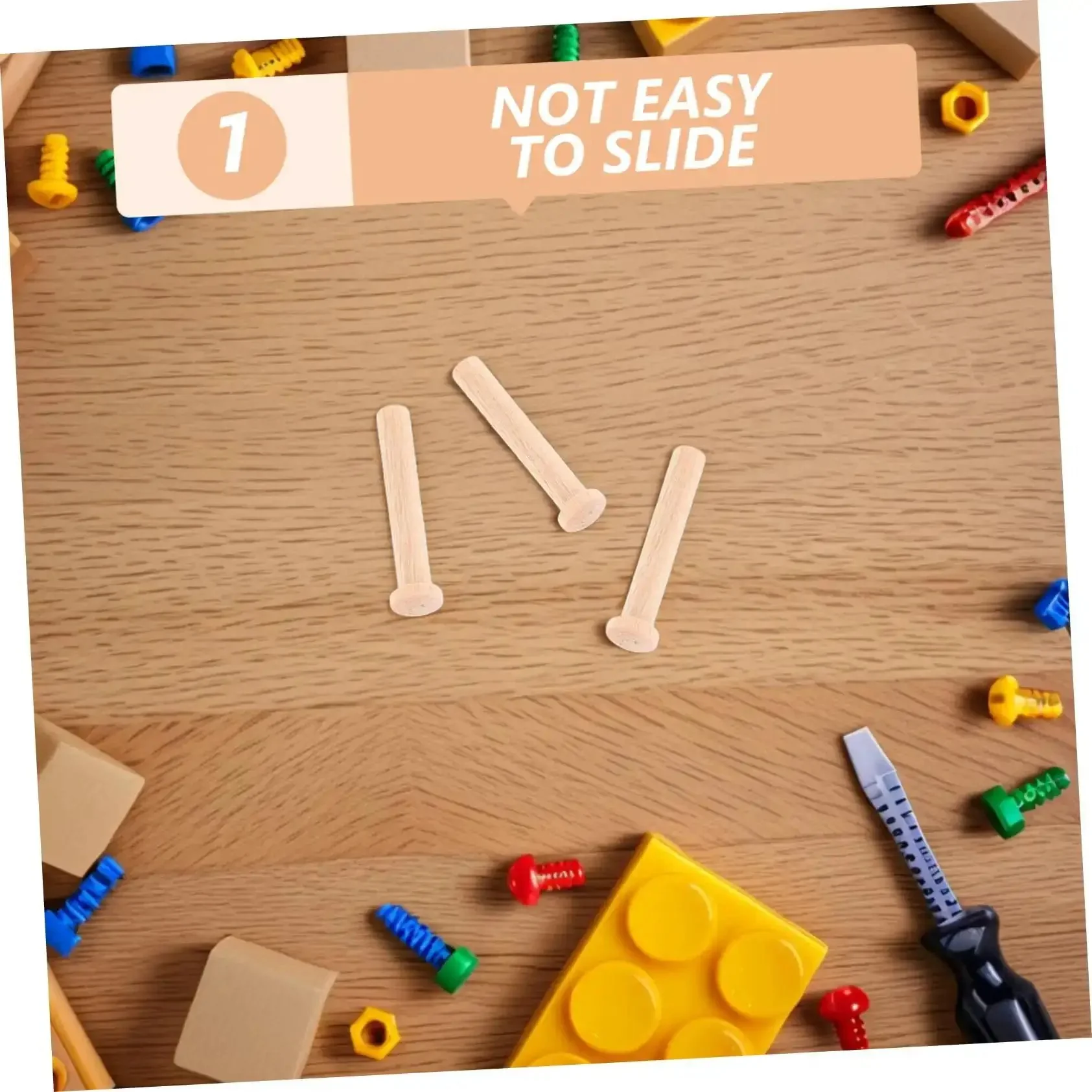 20 Piece Miniature Solid Wood Nails For Crafting And Woodworking T Shaped Round Pegs Perfect For Train Wheel Projects And Tiny Pin Nail Work Great For DIY Projects Model Making And Small Woodworking Jobs - Image 6