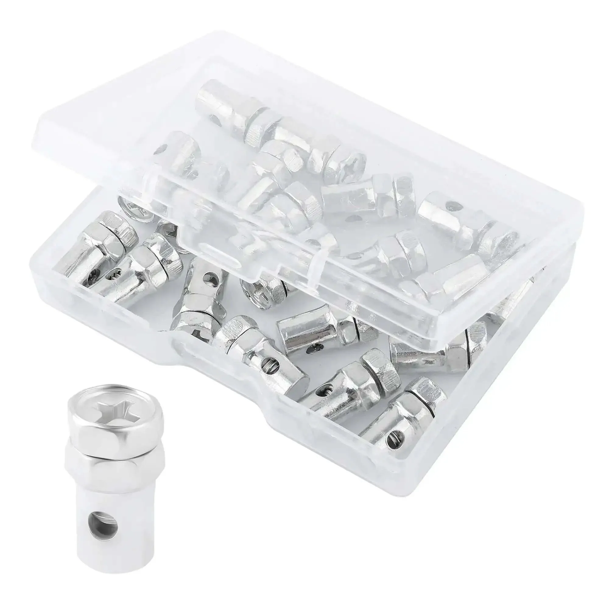 20 Piece Universal Throttle Cable Ends One Eighth Inch Fittings For Cars, Bicycles, Motorcycles, Lawn Mowers And ATVs, Rugged And Ready To Roll Cable End Caps For Quick Repair Of Brake And Throttle Cables - Image 2