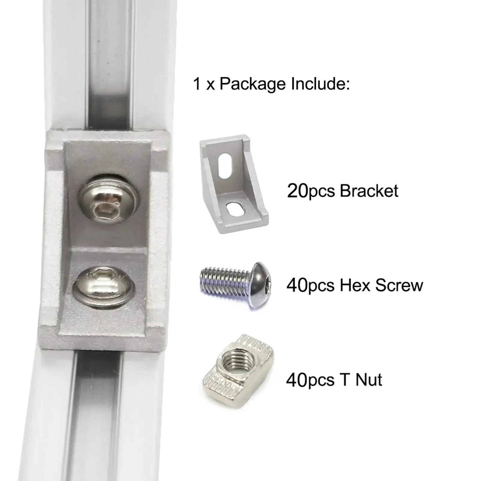 20 Sets Of 1.5 Inch Aluminum Extrusion Corner Brackets With T Nuts And Bolts, 90 Degree Connectors For 1.5 Inch Profile Rails, Built To Last For 3D Printers, CNC Routers, And Robotic Frames - Image 5