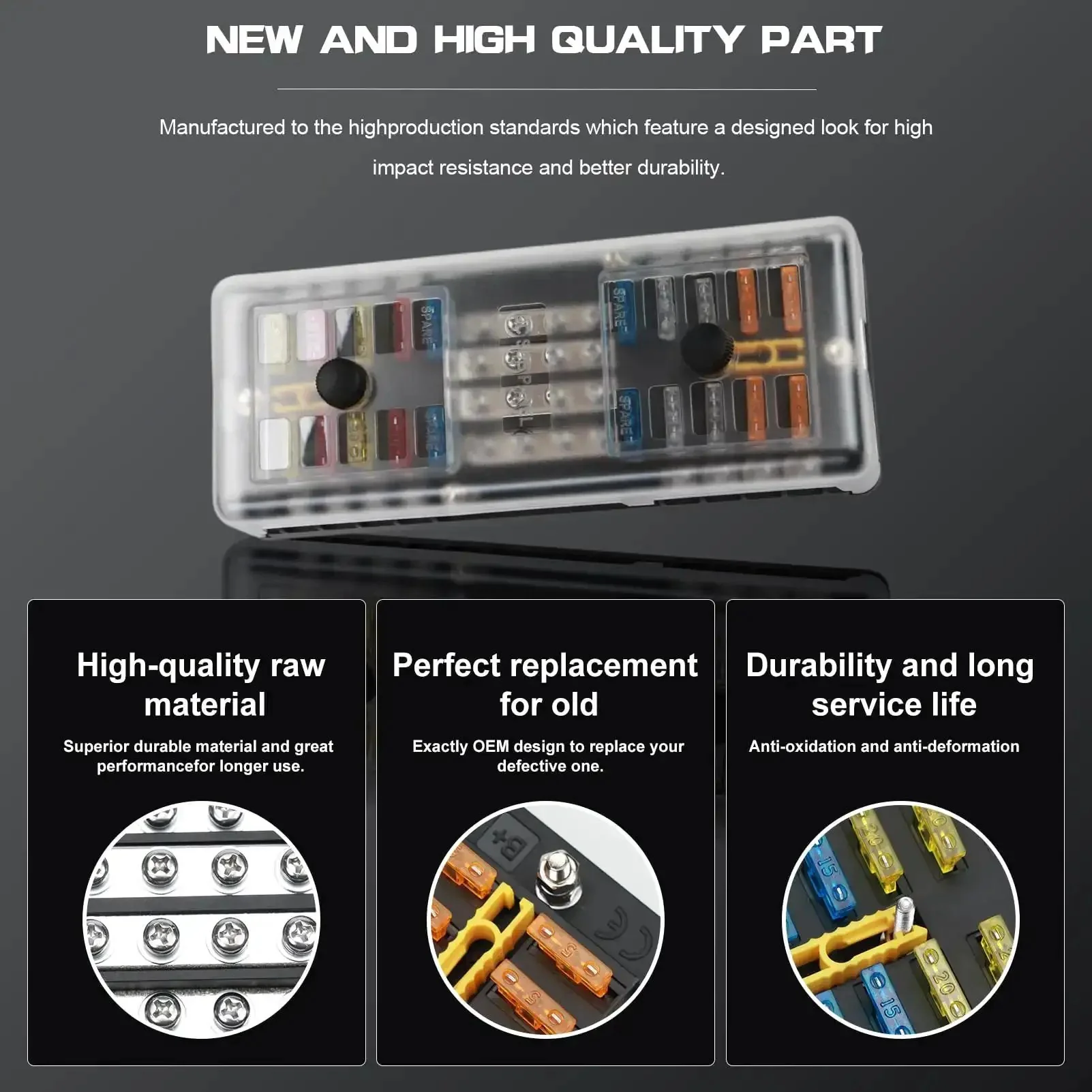 20 Way Blade Fuse Block 16 Circuit Fuse Holder DC Sub Panel With Ground And Cover For SUV Boat Yacht RV Car Marine Truck Trike Vehicle Plug In Ready - Image 5