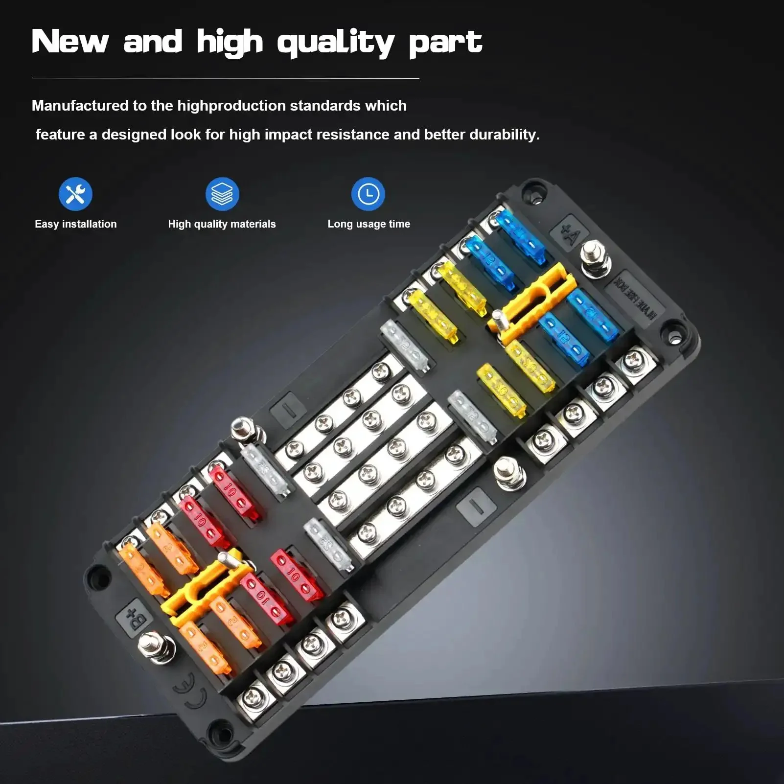 20 Way Blade Fuse Block 16 Circuit Fuse Holder DC Sub Panel With Ground And Cover For SUV Boat Yacht RV Car Marine Truck Trike Vehicle Plug In Ready - Image 7