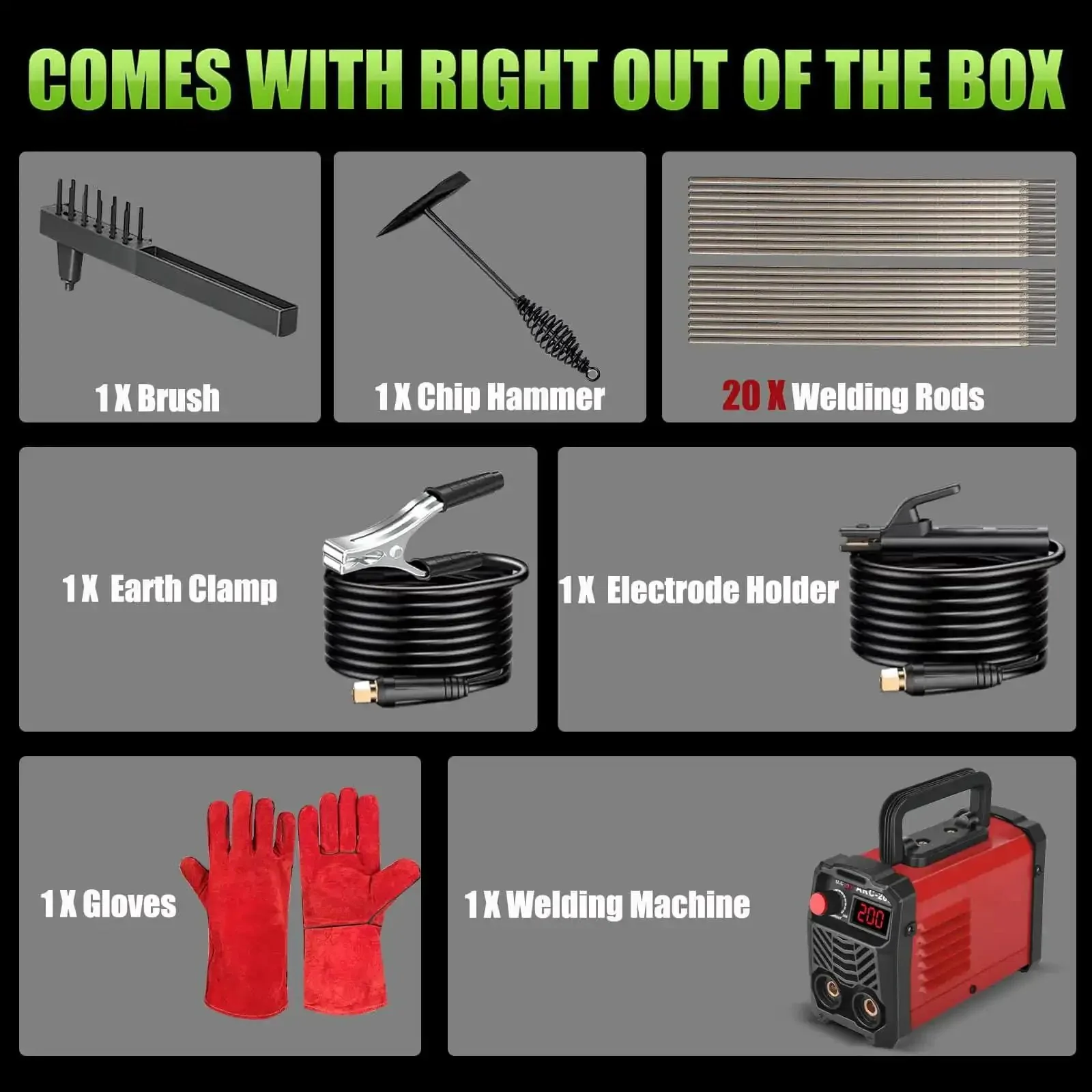 200 Amp Portable Stick Welder 110V IGBT Inverter With Hot Start Arc Force Anti-Stick, Includes 20 Welding Rods, 16th To 8th Inch Rods, Perfect For Home Repairs And DIY Projects, Compact And Ready To Go - Image 2