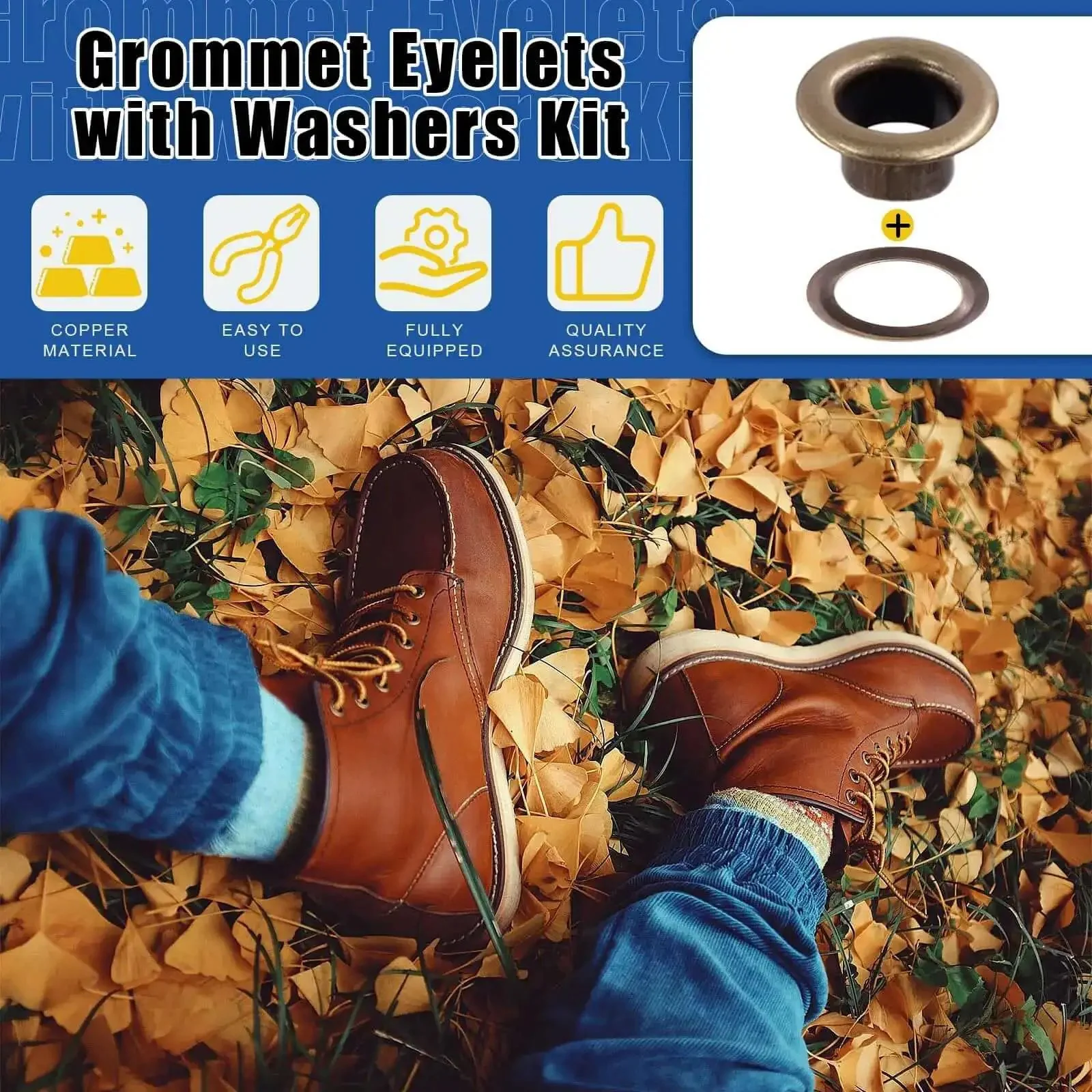 200 Pcs 6mm Bronze Grommet Eyelets With Washers Kit For Fabric Canvas Curtain Clothing And Leather Repair Thickened Metal Construction Durable Heavy Duty Grommets - Image 6