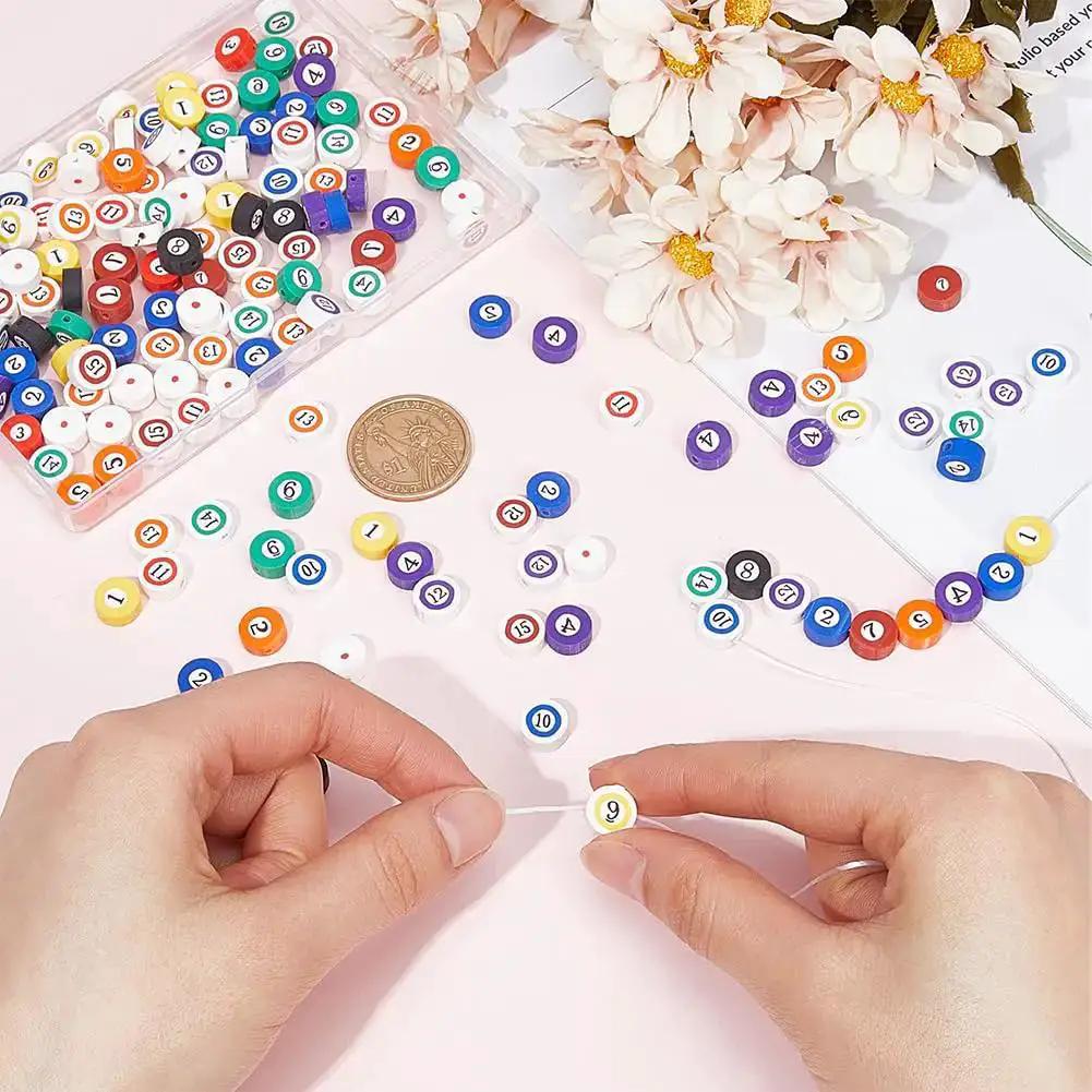 200 Piece Billiard Ball Print Polymer Clay Beads Set, Dope Colorful Flat Round Spacer Beads For Jewelry Making, DIY Necklaces And Bracelets, Unique Mini Craft Beads For Creative Projects - Image 5