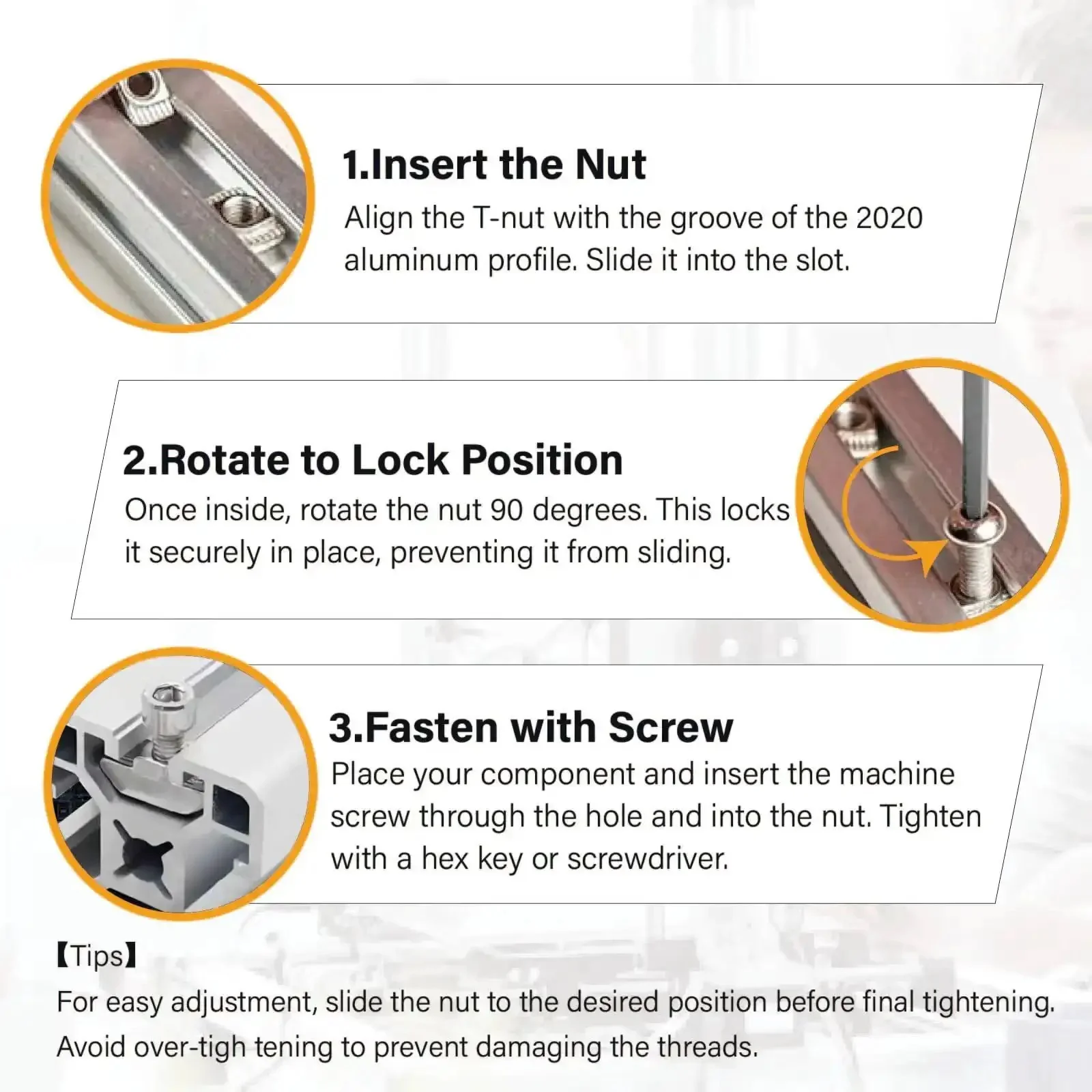 200 Pieces 2020 Series M5 T Nuts Hammer Head Fasteners Nickel Plated Carbon Steel T Slot Nuts For Aluminum Extrusion Hardware Accessories Kit Shop Ready For DIY Friendly Projects And Workshop Use - Image 3