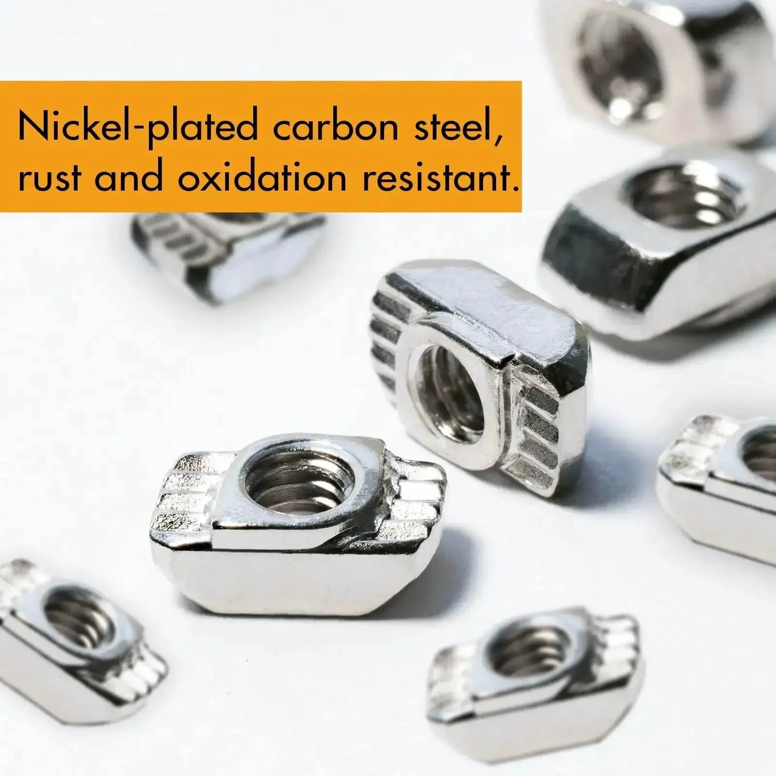 200 Pieces 2020 Series M5 T Nuts Hammer Head Fasteners Nickel Plated Carbon Steel T Slot Nuts For Aluminum Extrusion Hardware Accessories Kit Shop Ready For DIY Friendly Projects And Workshop Use - Image 5