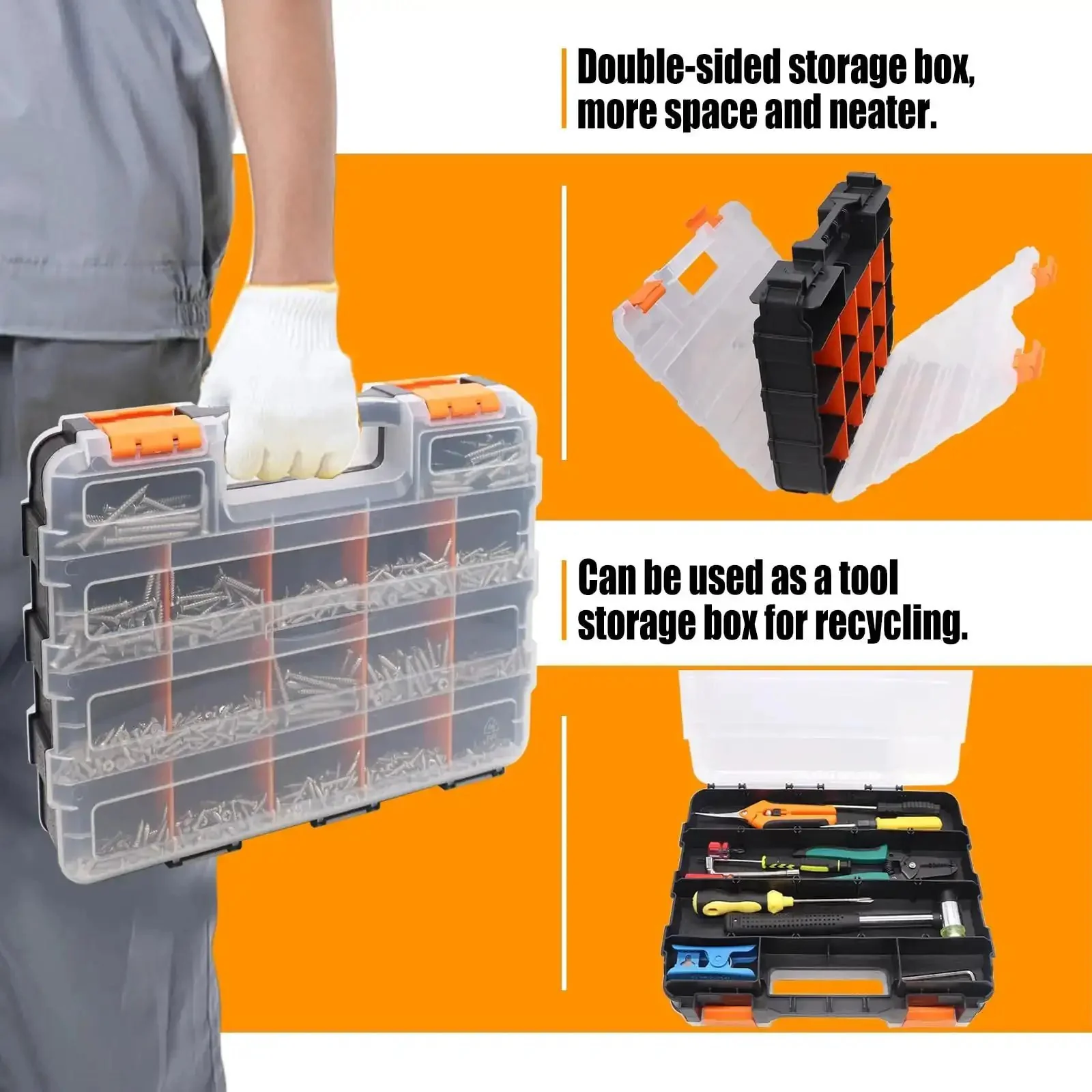 2002 PC Hardware Assortment Kit With SAE And Metric Stainless Steel Screws Nuts Bolts And Washers In A Double Sided Organizer Box Includes 6-32 8-32 10-24 And M3 M4 M5 M6 M8 Size Screws Phillips Pan Head Self-Tapping Wood Screws Tons Of Hardware - Image 7