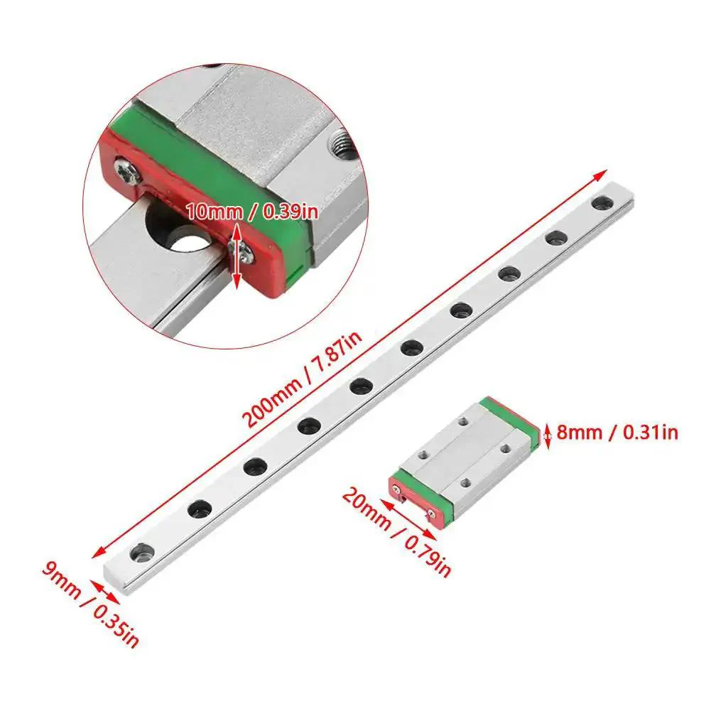 200mm Miniature Linear Guide Rail With 9mm Width Slide Block And 4 Point Contact For Rock Solid Motion In Precision CNC Modules And Automation Systems For Precise Repeatable Motion In Robotics And Lab Automation - Image 8