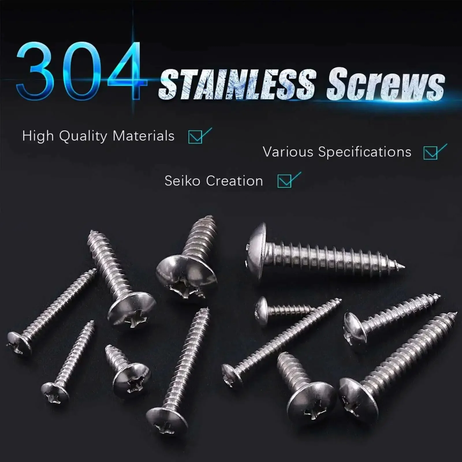 200Pcs Self Tapping Screws Set With Phillips Truss Head For Wood Metal PVC Plastic Stainless Steel 304 Assorted Sizes Six Eight Ten Twelve M3 M4 M5 Lengths 12 20 25 30mm Heavy Duty Cross Drive Kit - Image 6