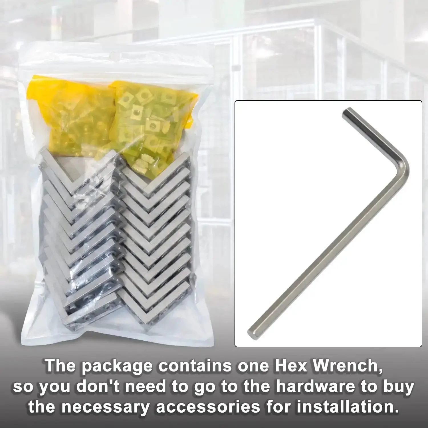 2040 Corner Bracket Kit For Aluminum Extrusion Rails, 20 Corner Brackets, 80 Hex Screws, 80 Sliding Nuts, 1 Hex Wrench, 6mm Slot Compatible, Heavy Duty Connector Set For DIY Builds And Projects - Image 4