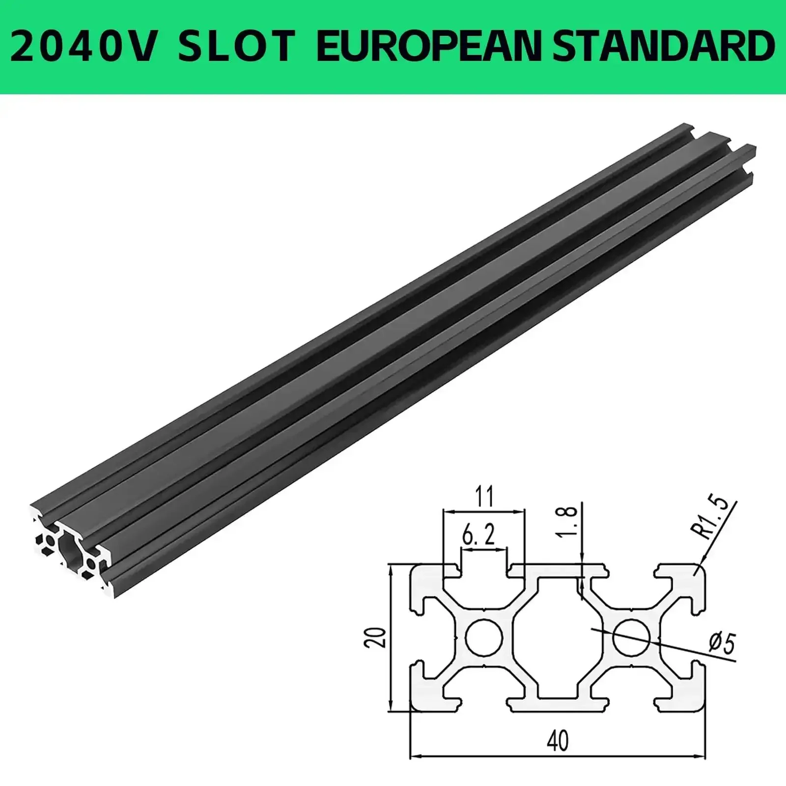2040 V Slot Aluminum Extrusion Profile 1220mm Two Pack Set European Standard Anodized Linear Rail Kit With Corner Brackets For CNC DIY 3D Printer Black 48 Inch - Image 7