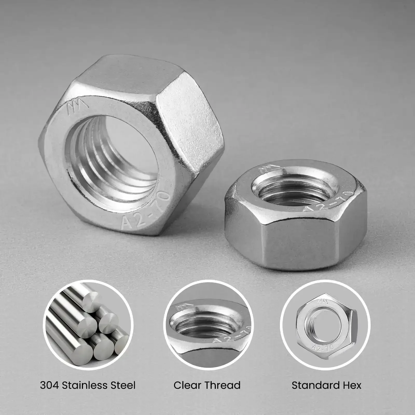 206 Piece Metric Lock Nuts And Hex Nuts Assortment Kit Nylon Insert Nylock 304 Stainless Steel M3 To M10 For Quick Fixes And Go To Pro Grade Projects Great For Home Repairs And Shop Projects - Image 5