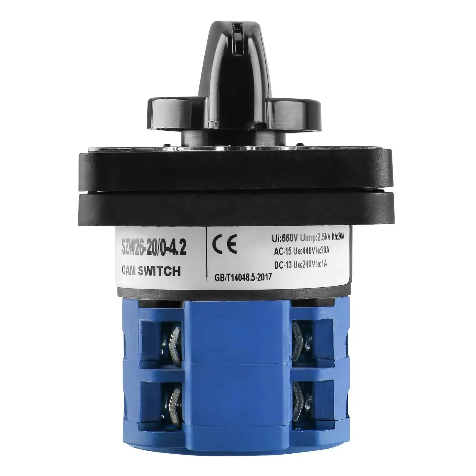 20A 660V Cam Changeover Switch With 5 Position Rotary Selector, 8 Terminals, SZW26-20/0-4.2, Heavy Duty Motor Control And Power Distribution For Industrial Panels - Image 2