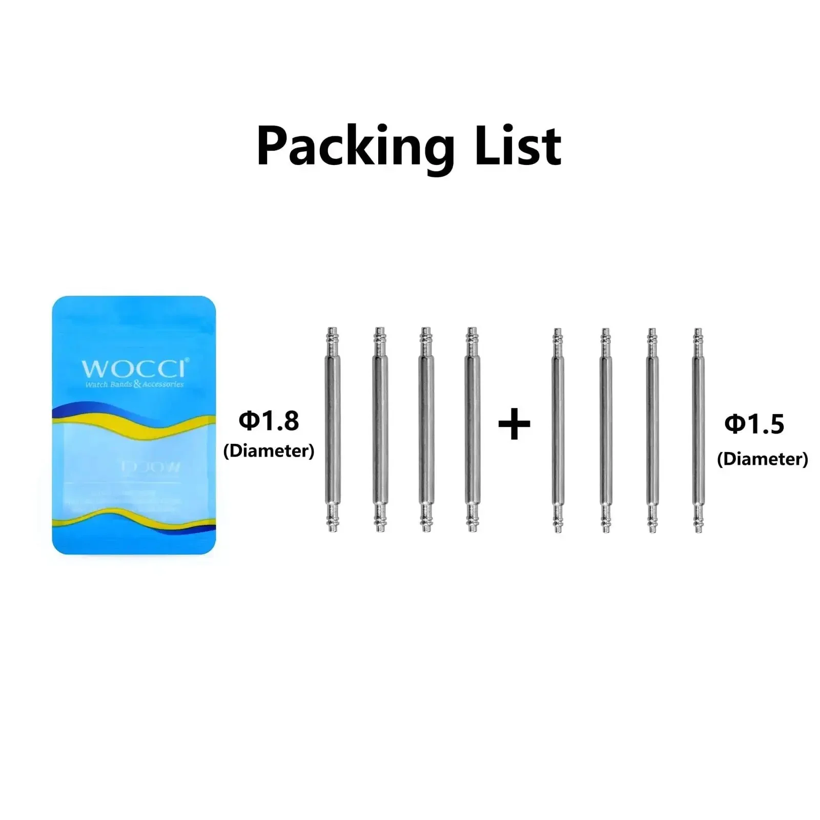 20Mm Watch Band Spring Bars And Pins, Solid Stainless Steel, Double Flange Quick Release Connectors For Traditional And Smart Watches, Fits 8Mm To 16Mm Lug Widths, Easy Insertion And Removal - Image 3