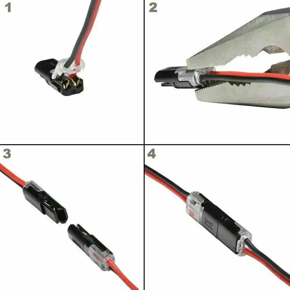 20Pcs 2 Pin Spring Wire Connectors No Soldering Required Screwless Quick Connectors Cable Clamps Terminal Blocks For LED Strip Lights Easy Two Way Install Safe Fast Wiring - Image 2