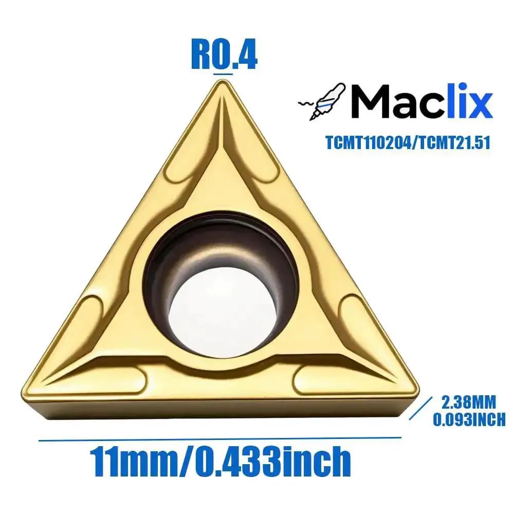20pcs Pro Grade Carbide Turning Inserts TCMT110204 TCMT21.51 With TISIN Coating For CNC Lathe Replacement Inserts For Lathe Turning Holders And Boring Bars Sharp Tip Design With Chip Breakers For Long Chip Control - Image 5