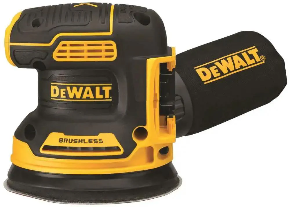 20V Max Brushless Orbital Sander Tool Only With Variable Speed Control 8000 To 12000 OPM Low Profile Body For Close Work Replaceable 8-Hole Hook And Loop Sanding Pad