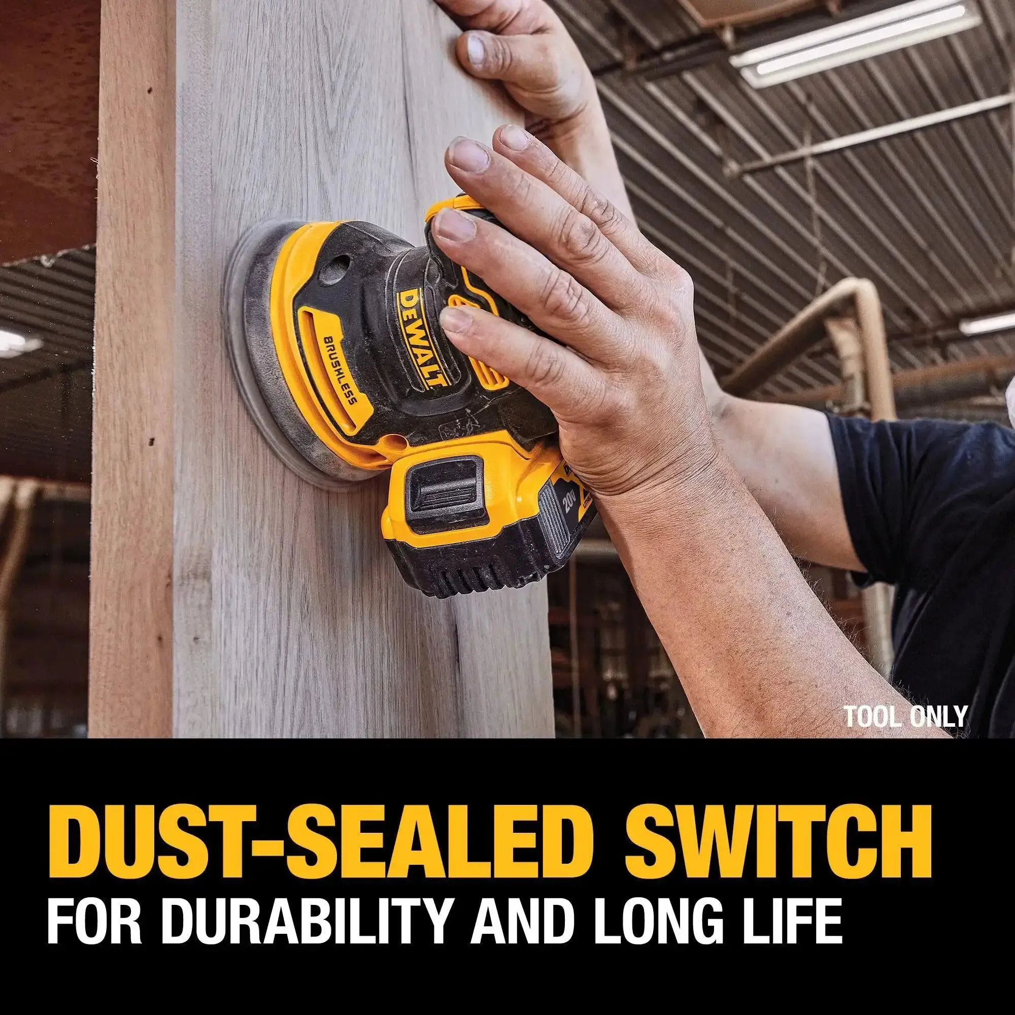 20V Max Brushless Orbital Sander Tool Only With Variable Speed Control 8000 To 12000 OPM Low Profile Body For Close Work Replaceable 8-Hole Hook And Loop Sanding Pad - Image 13