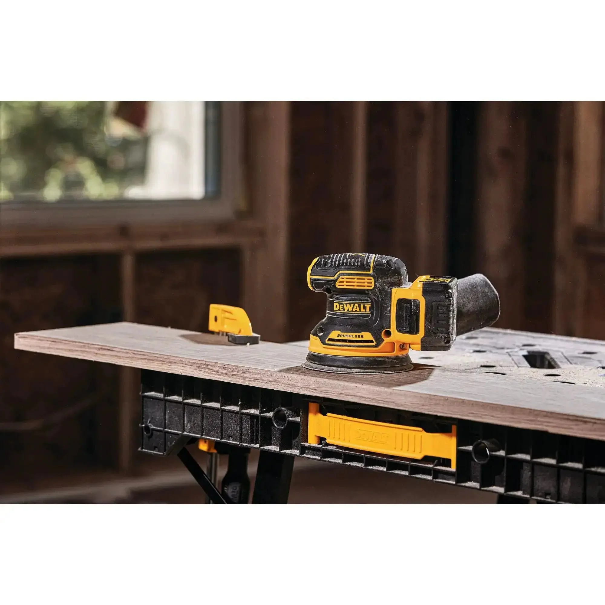 20V Max Brushless Orbital Sander Tool Only With Variable Speed Control 8000 To 12000 OPM Low Profile Body For Close Work Replaceable 8-Hole Hook And Loop Sanding Pad - Image 9