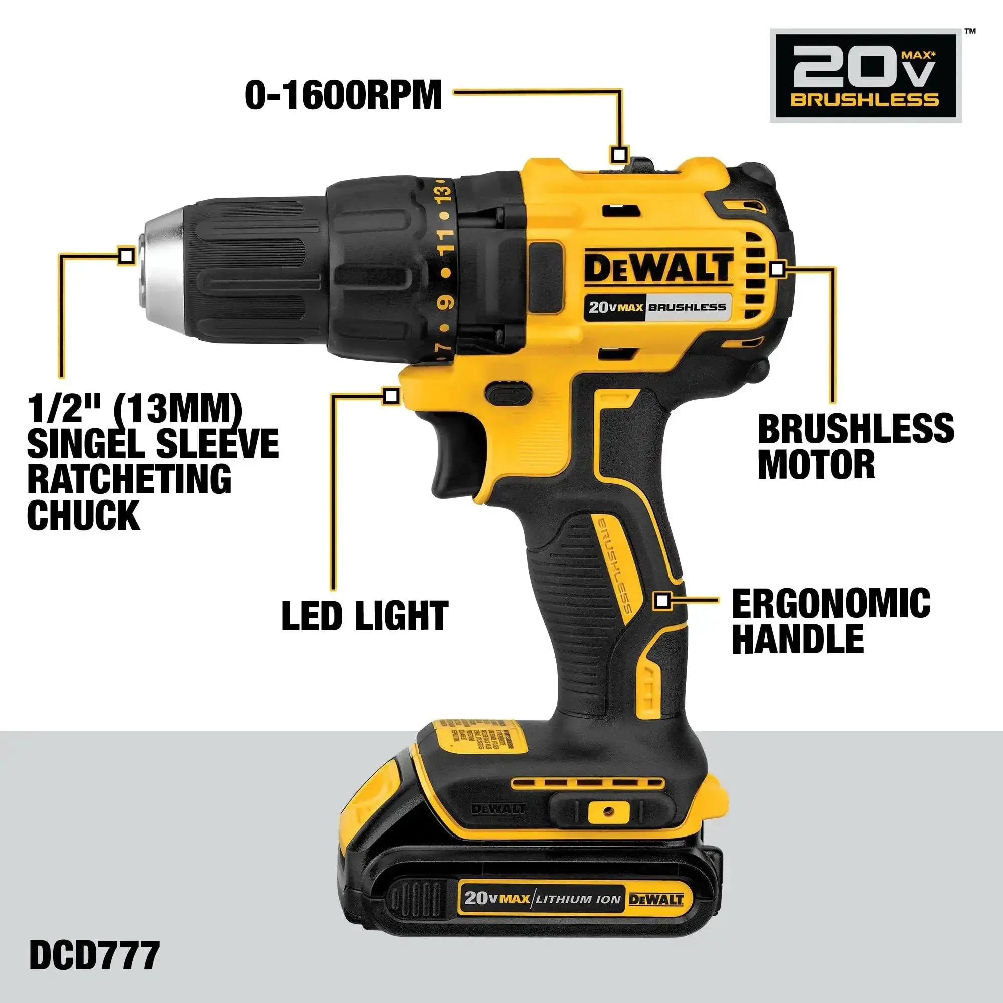 20V Max Cordless Drill And Impact Driver Combo Kit With Brushless Motors Compact 7.6 Inch Design Ergonomic Grip Includes 2 Batteries Charger And Bag Bright LED Work Light For Tight Spaces Ideal For DIY And Professional Projects - Image 11
